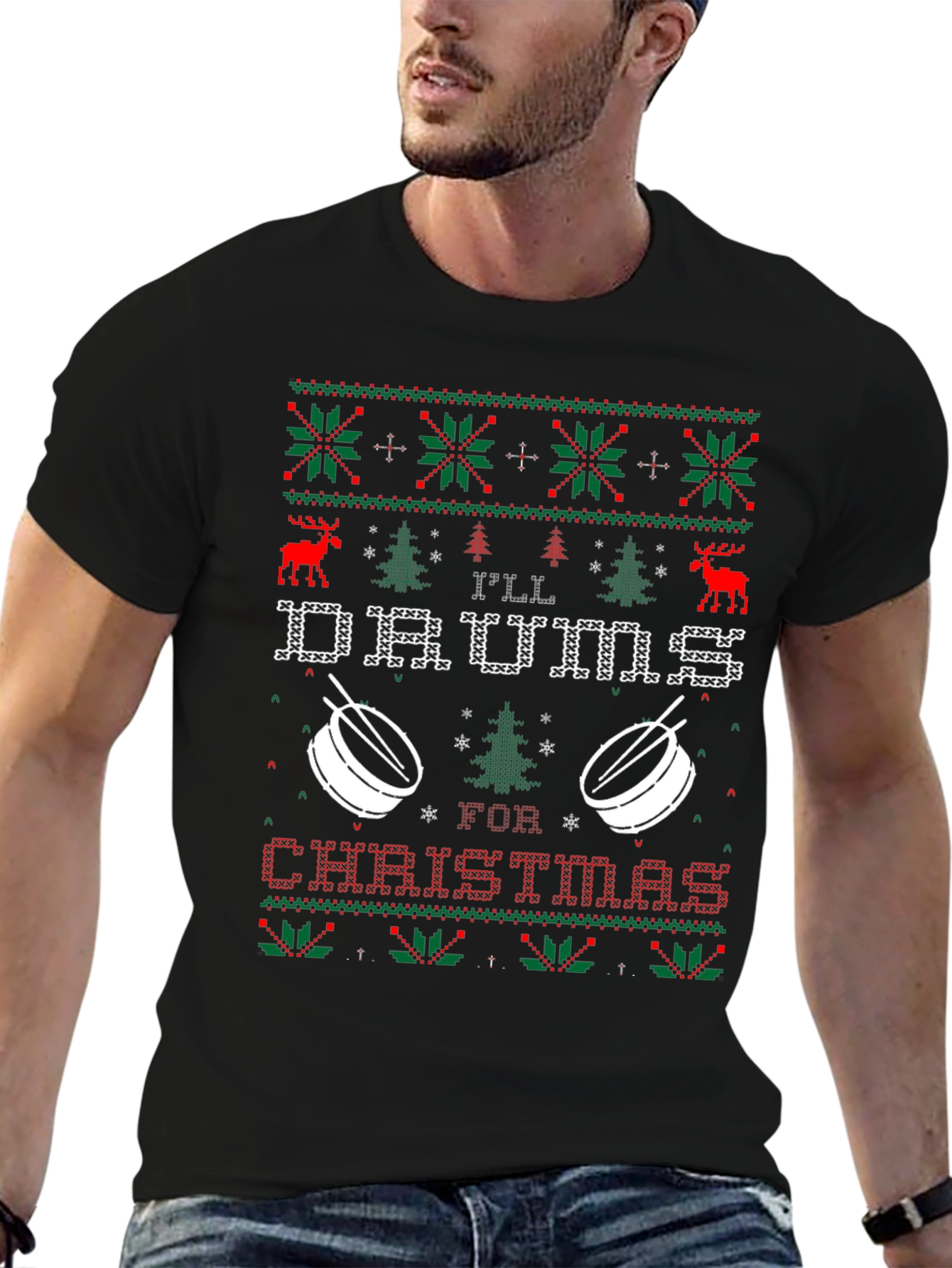 Ill Drum for Christmas Ugly Sweater T-Shirt