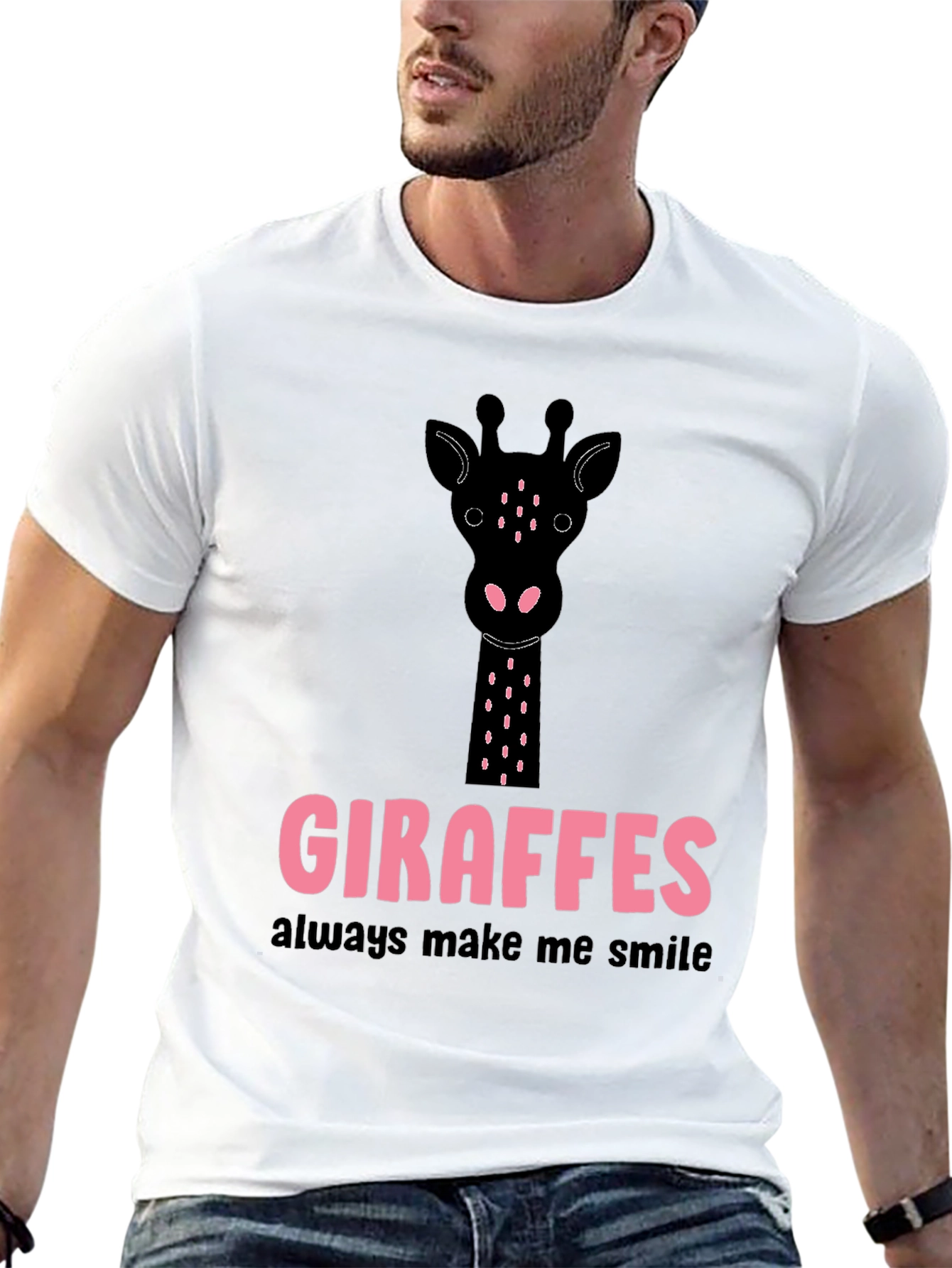Giraffe Smile Graphic Tee - Stylish Casual Top