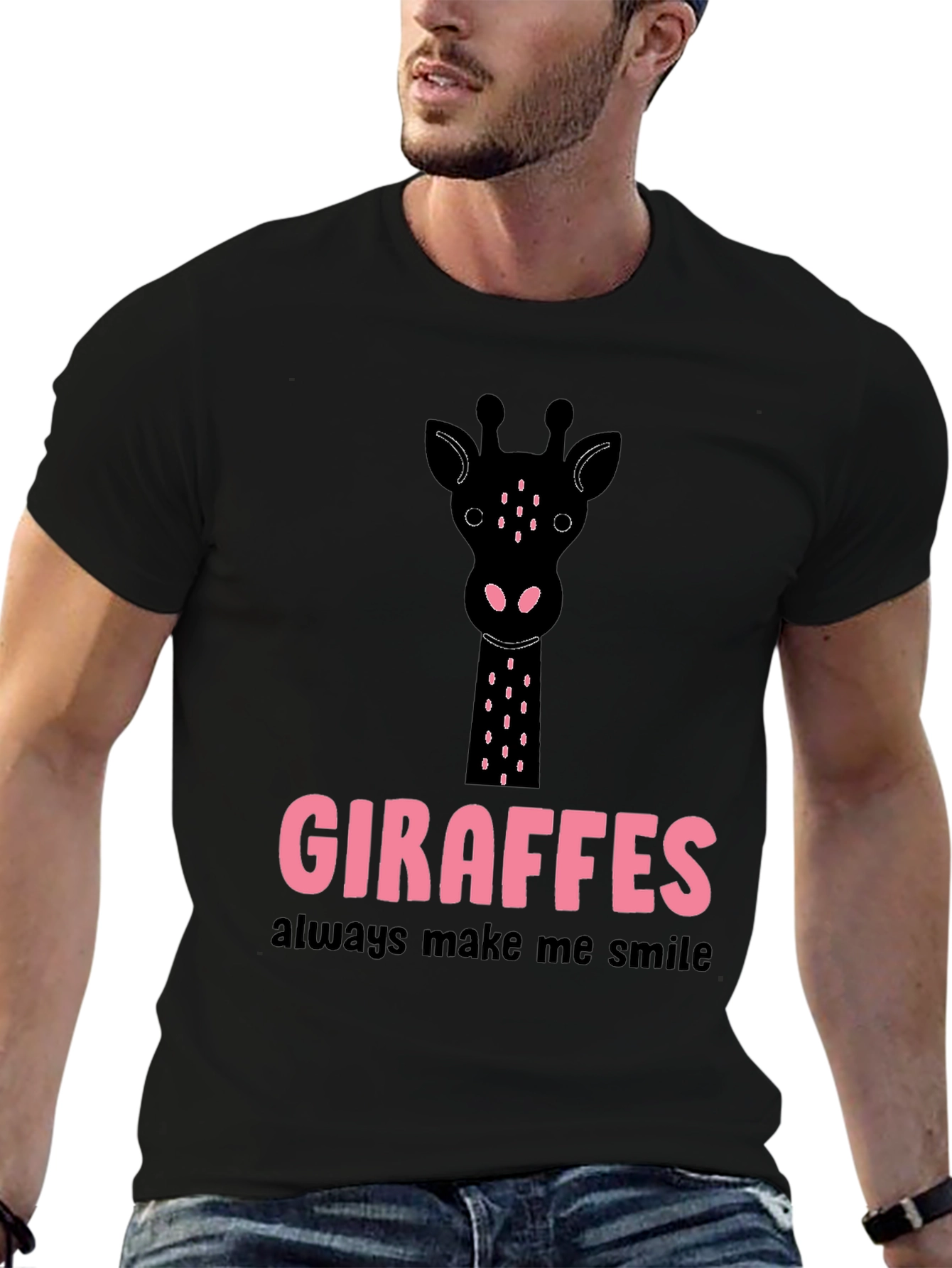 Giraffe Smile Graphic Tee - Stylish Casual Top