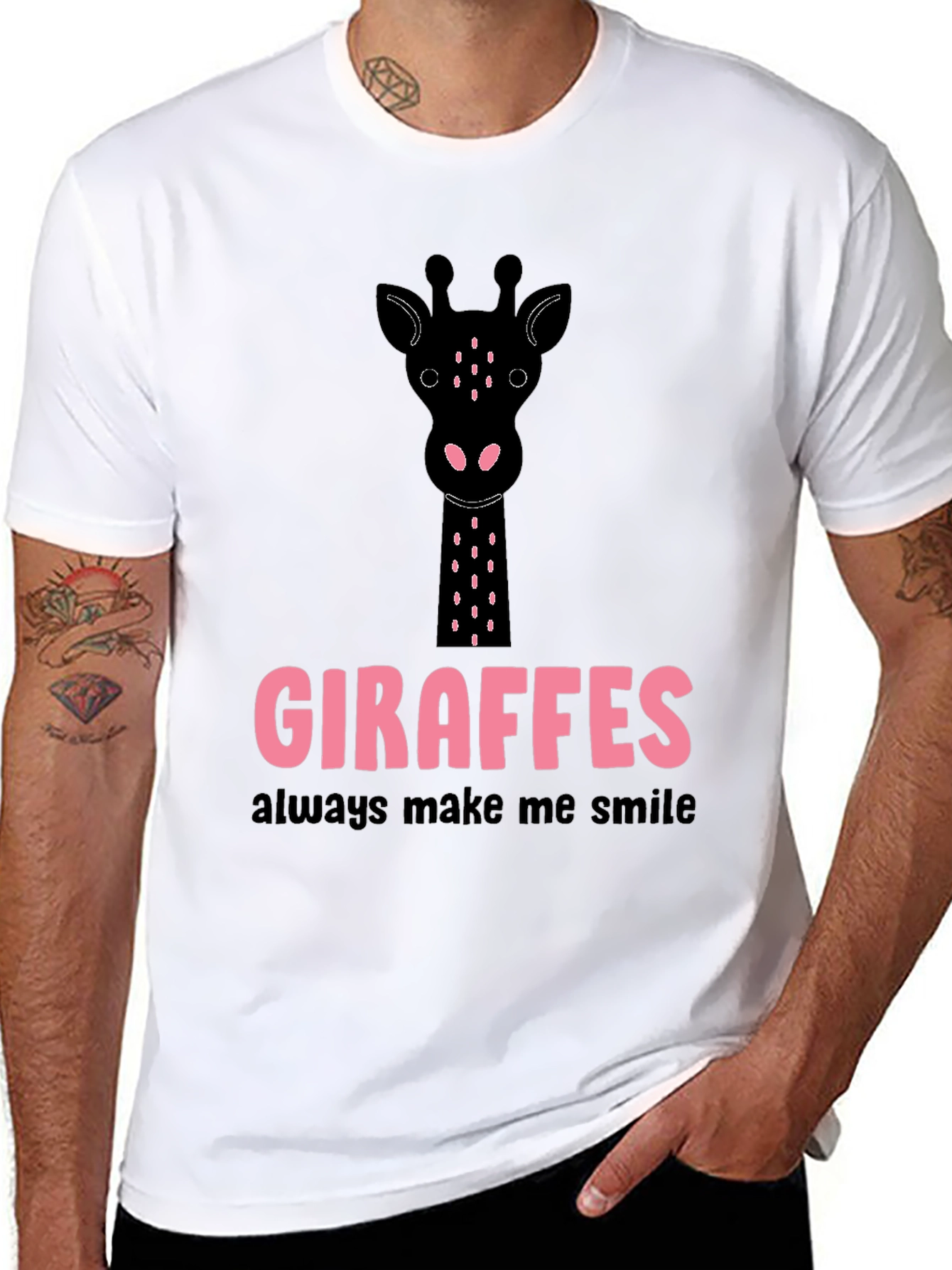 Giraffe Smile Graphic Tee - Stylish Casual Top