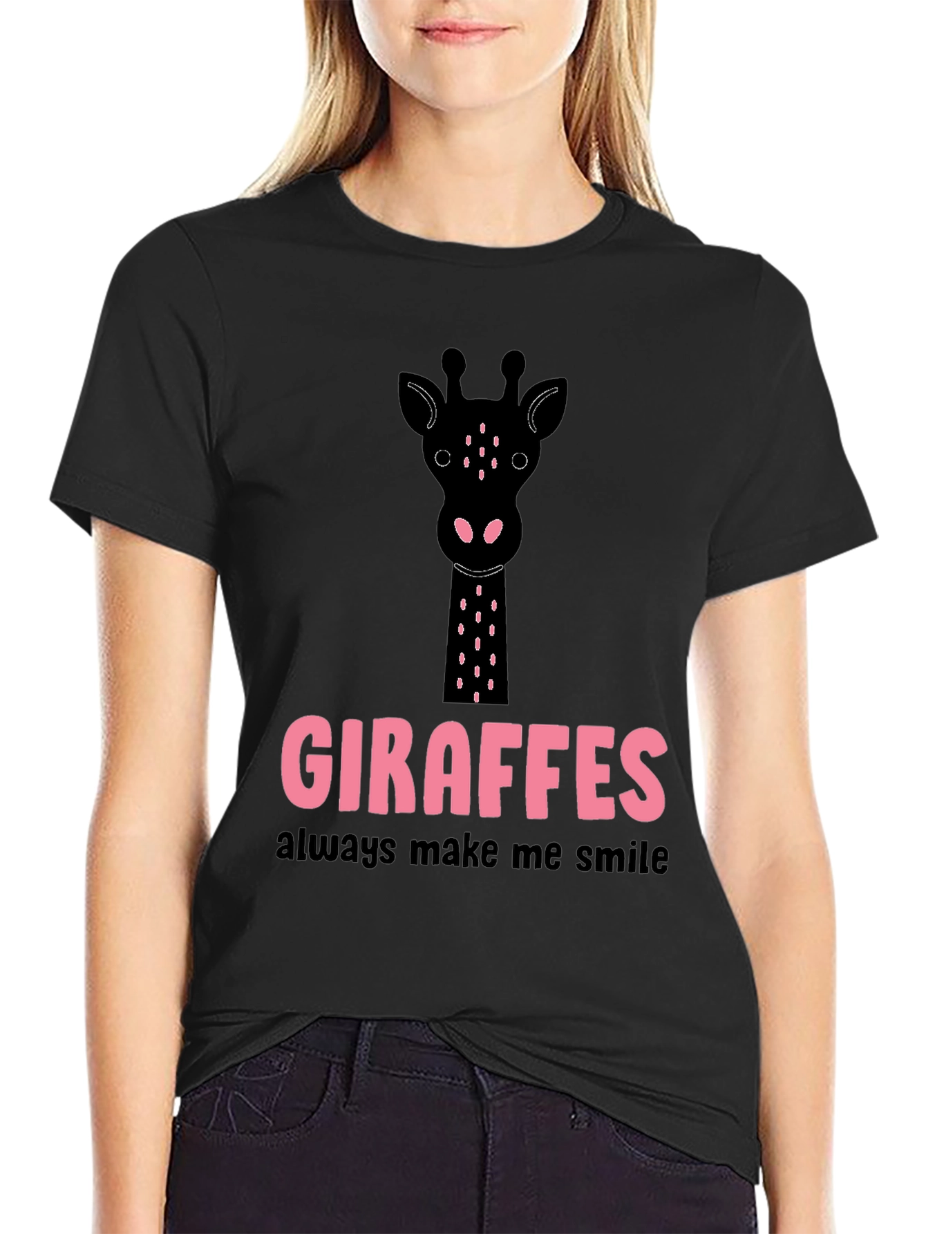 Giraffe Smile Graphic Tee - Stylish Casual Top