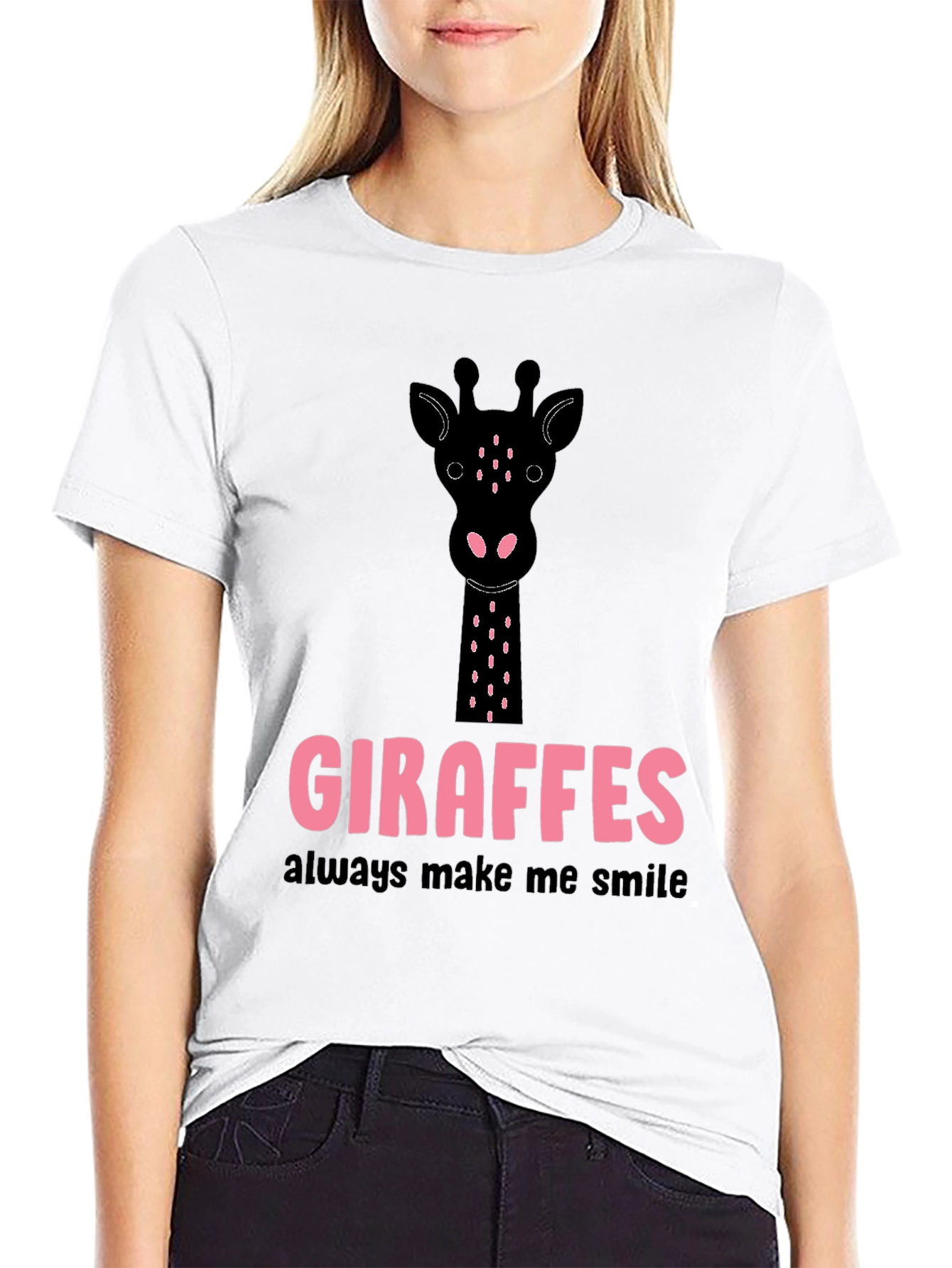 Giraffe Smile Graphic Tee - Stylish Casual Top