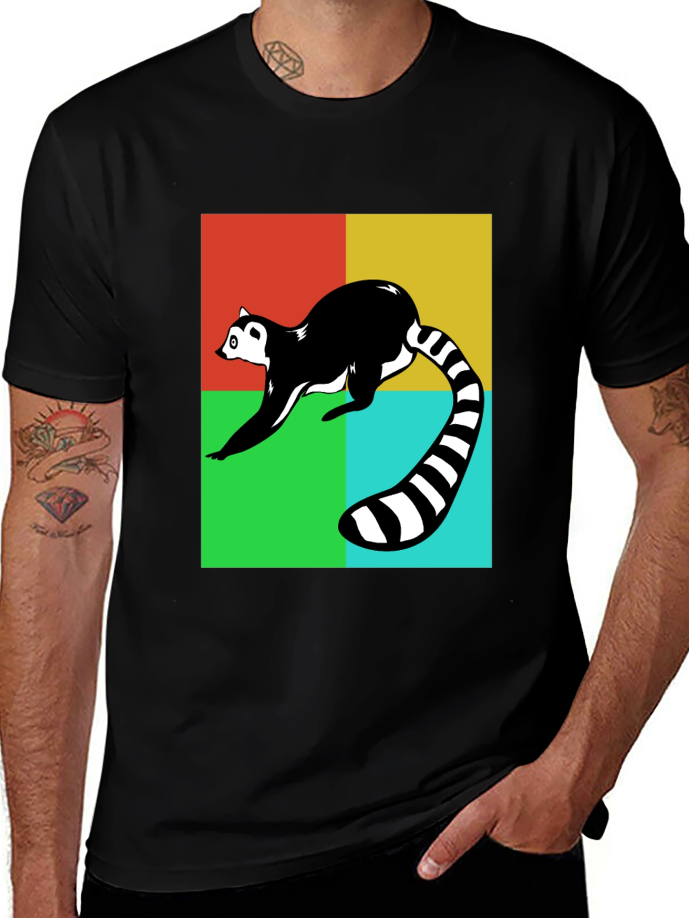Funky Lemur T-Shirt - Retro Pop Style