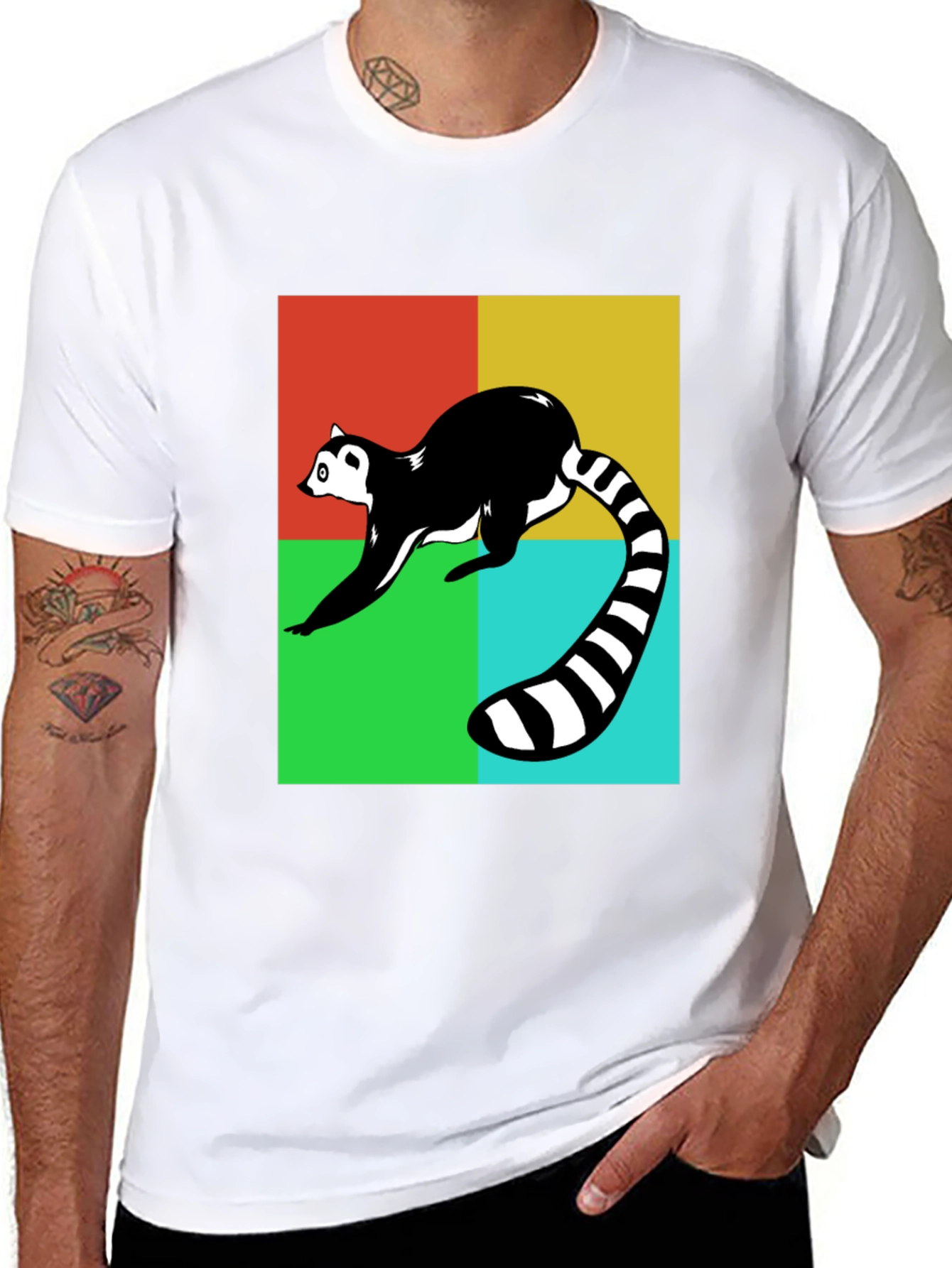 Funky Lemur T-Shirt - Retro Pop Style