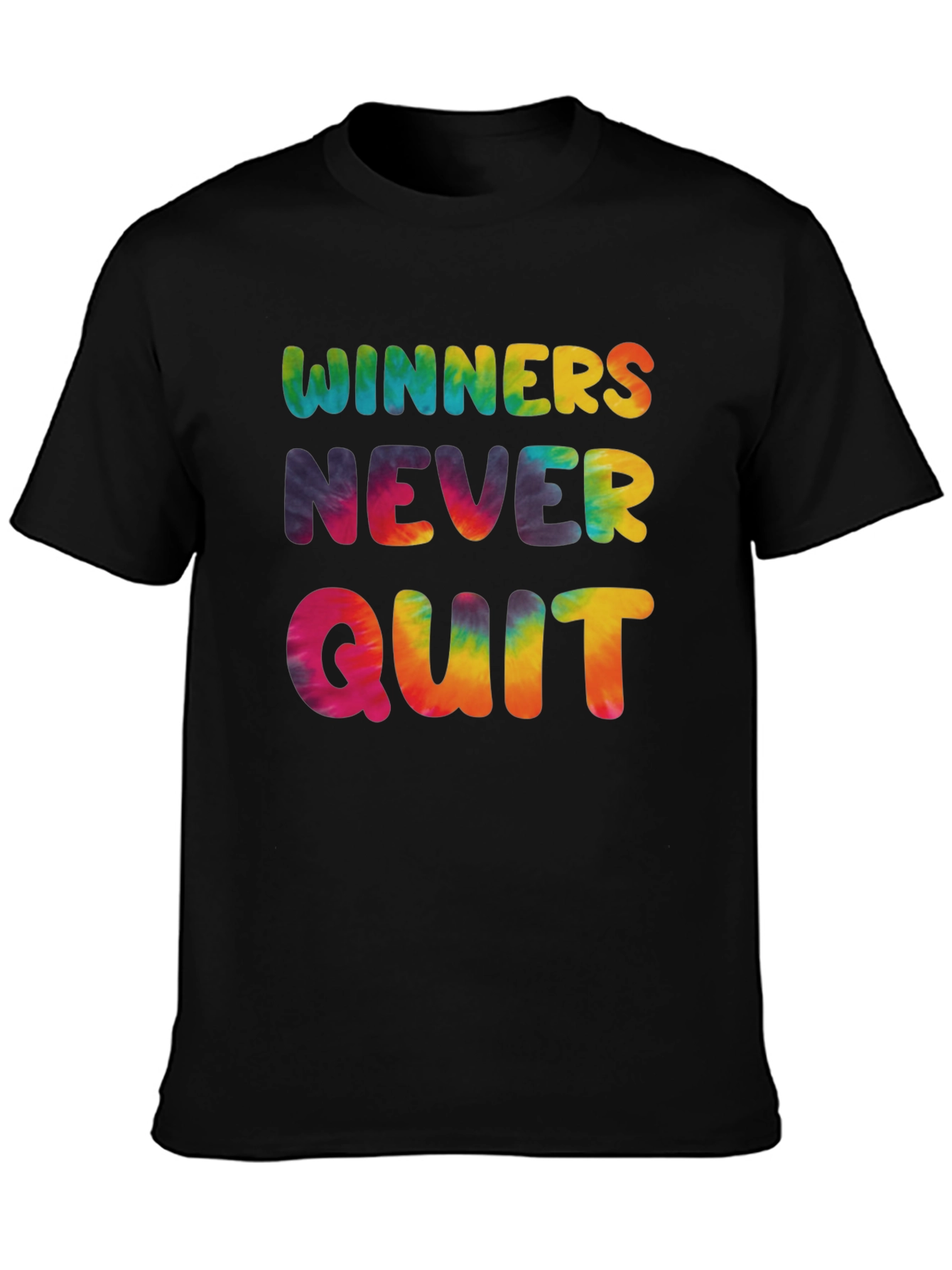 Winners Never Quit Tie Dye Graphic Tee