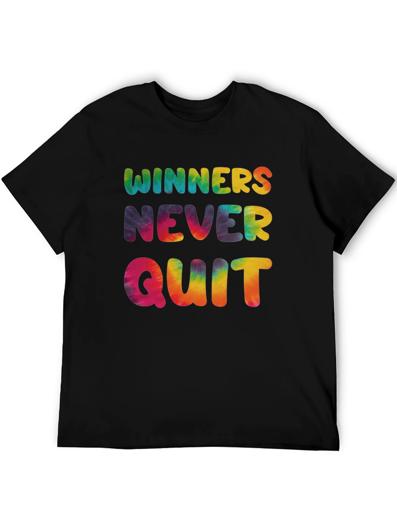 Winners Never Quit Tie Dye Graphic Tee