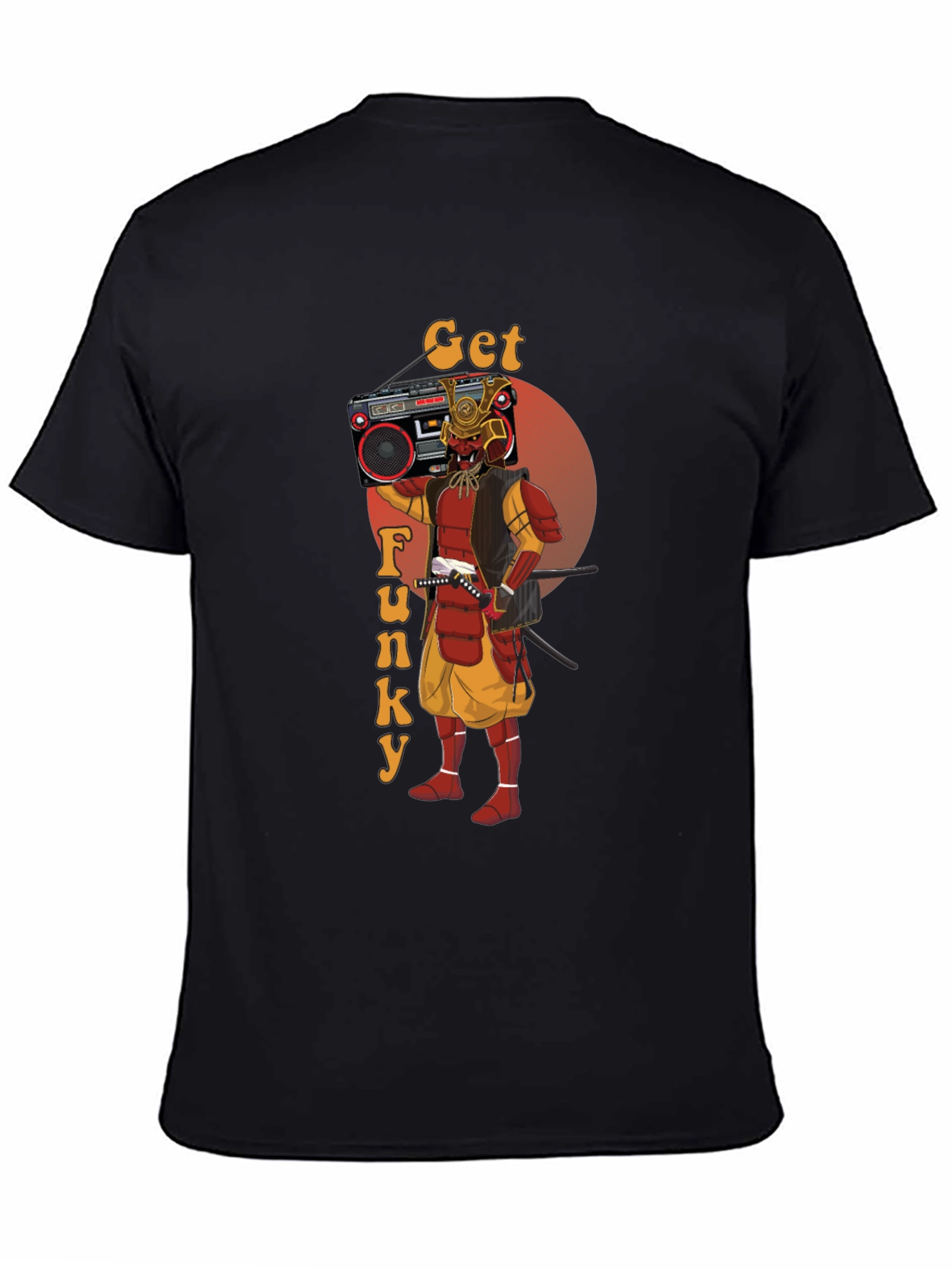 Get Funky Samurai T-Shirt - Retro Boombox Graphic Tee