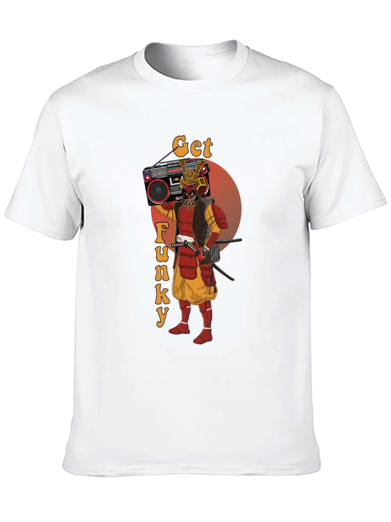 Get Funky Samurai T-Shirt - Retro Boombox Graphic Tee