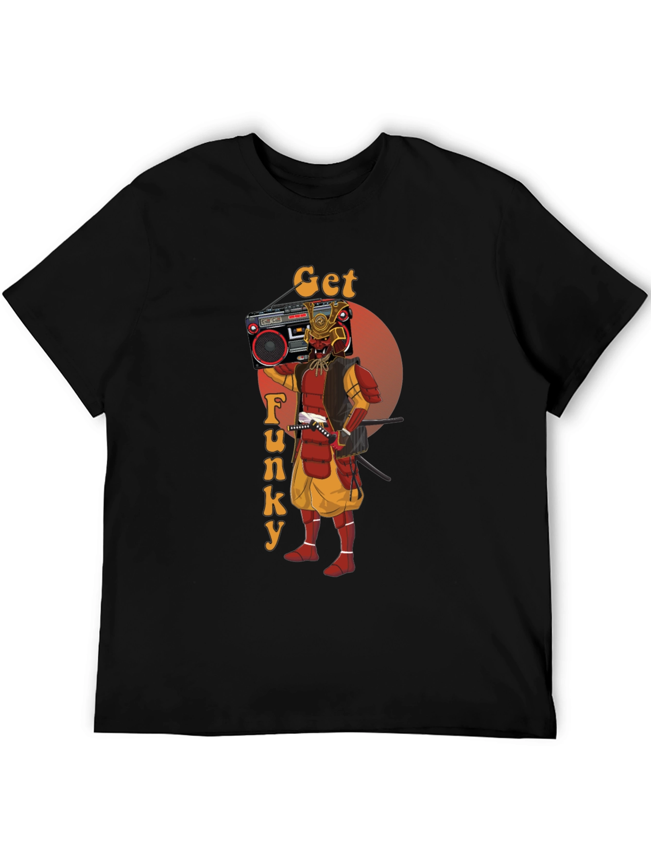 Get Funky Samurai T-Shirt - Retro Boombox Graphic Tee