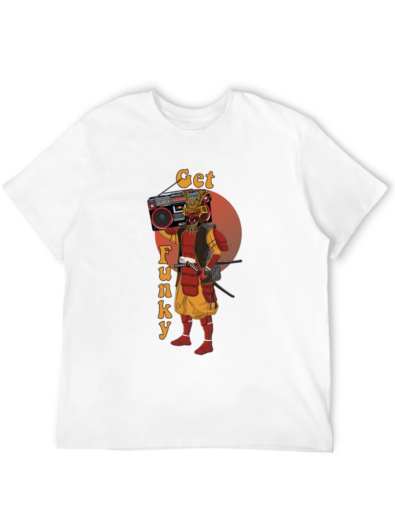 Get Funky Samurai T-Shirt - Retro Boombox Graphic Tee