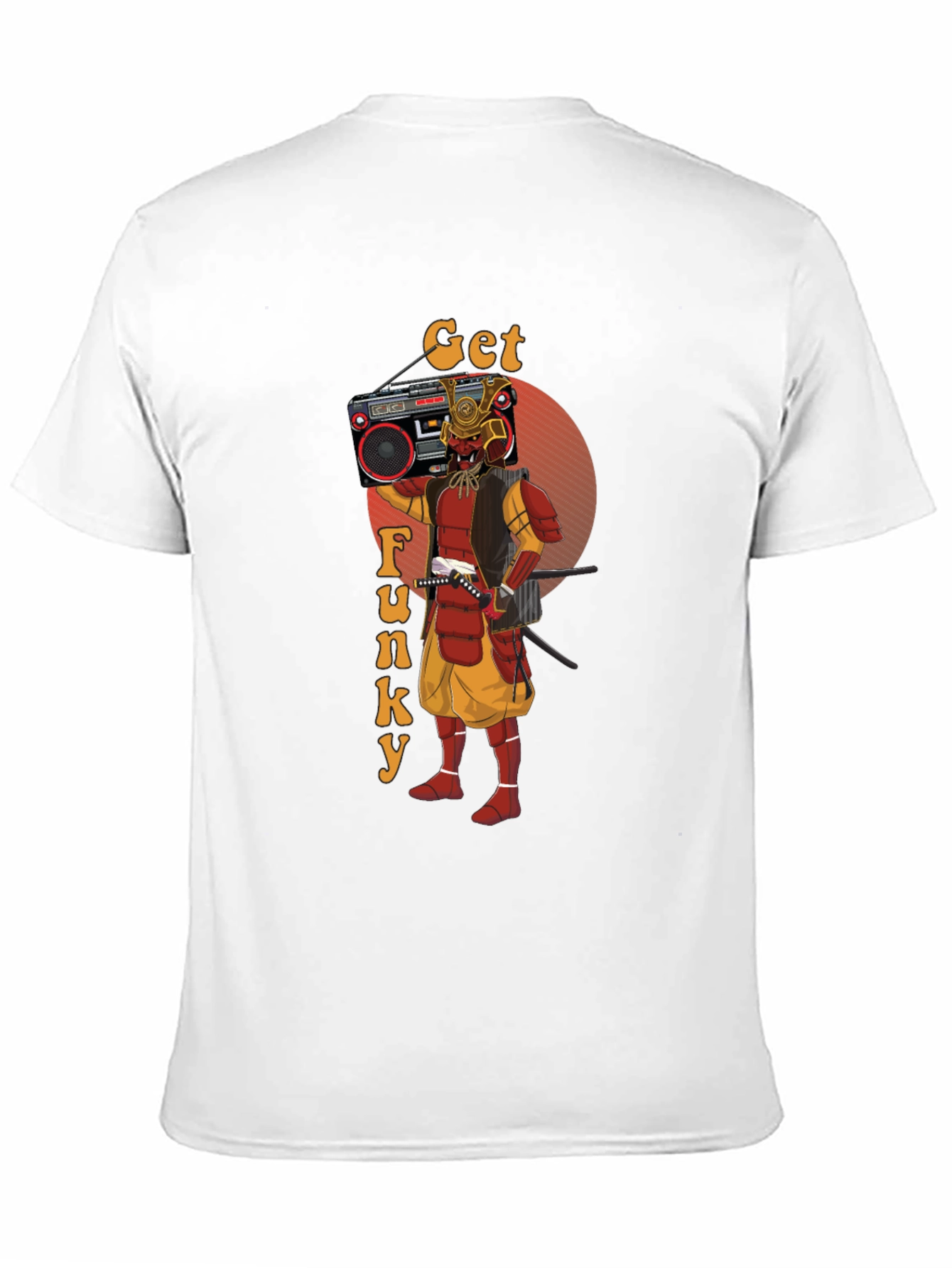 Get Funky Samurai T-Shirt - Retro Boombox Graphic Tee