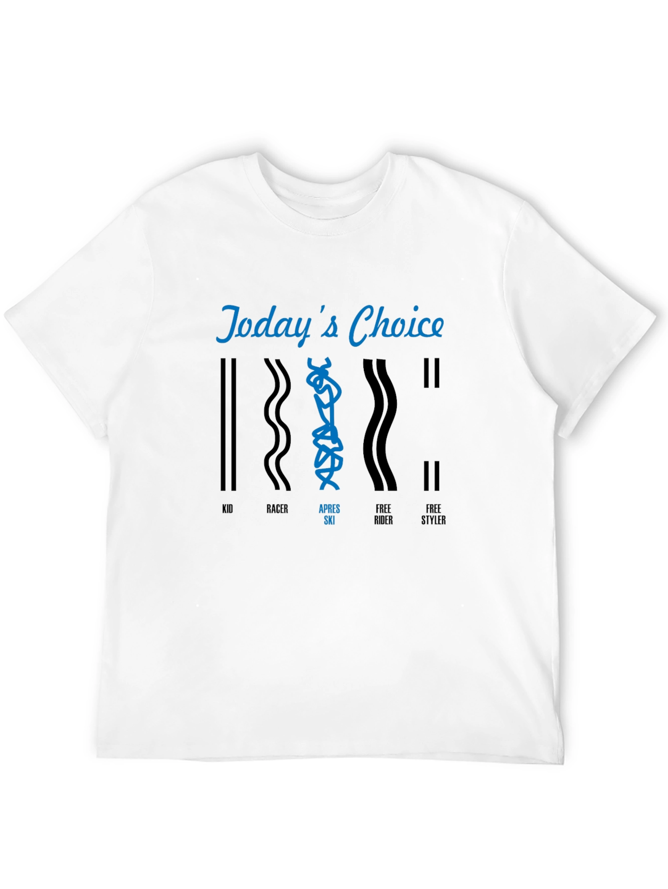 Todays Choice Ski T-Shirt - Black Cotton Graphic Tee