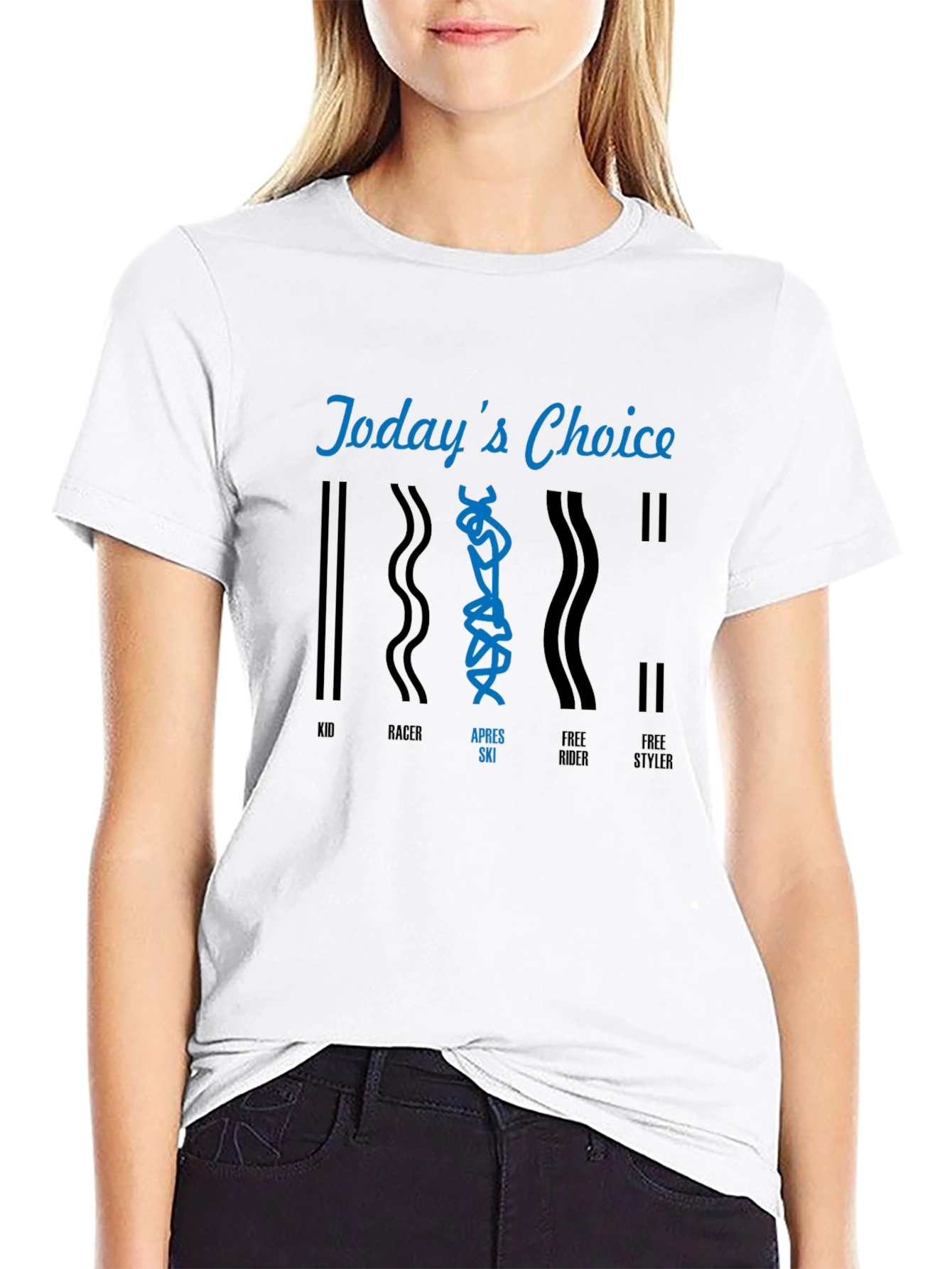 Todays Choice Ski T-Shirt - Black Cotton Graphic Tee