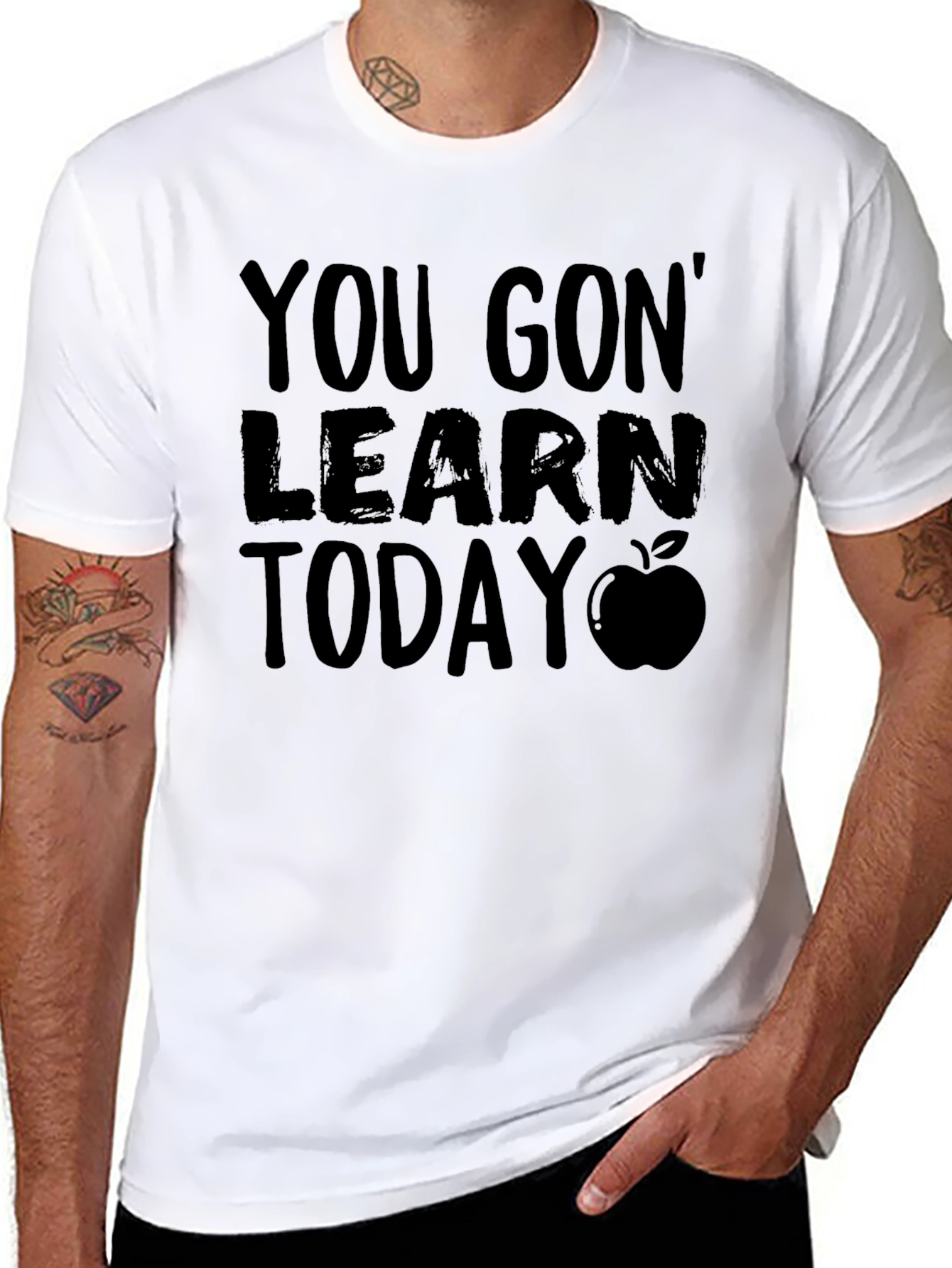 You Gon Learn Today T-Shirt Teacher Apple