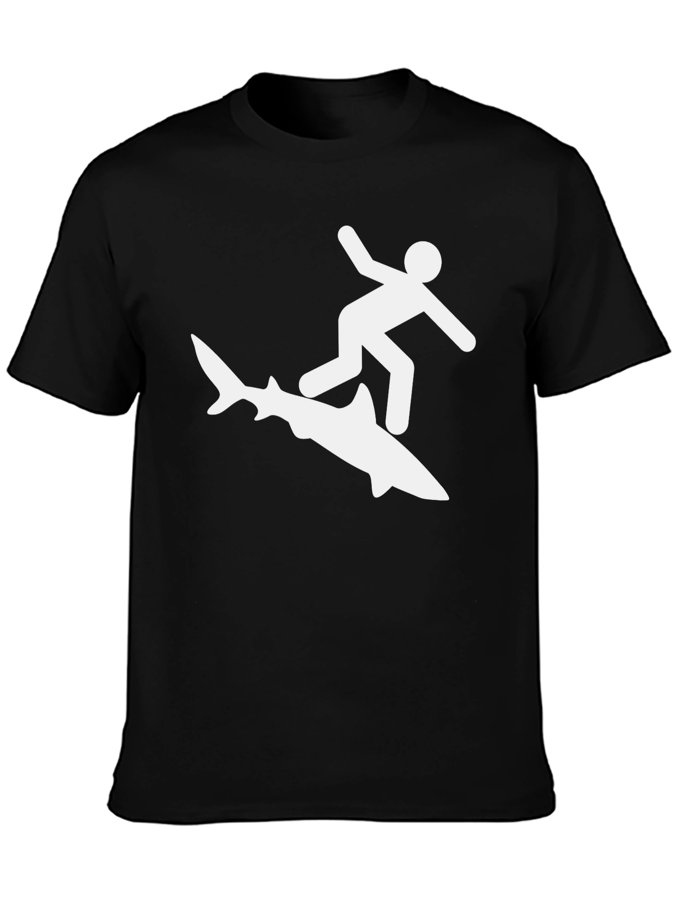 Shark Rider Tee - Black Graphic T-Shirt