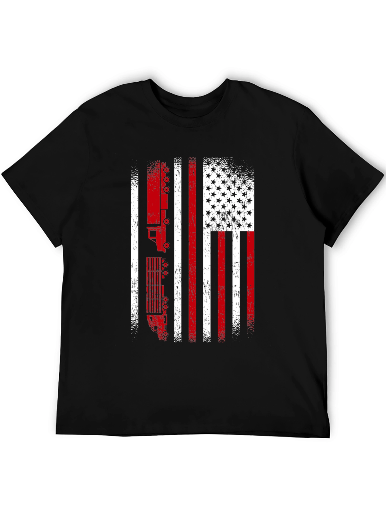 Trucker Flag T-Shirt - Patriotic Semi-Truck Driver Tee