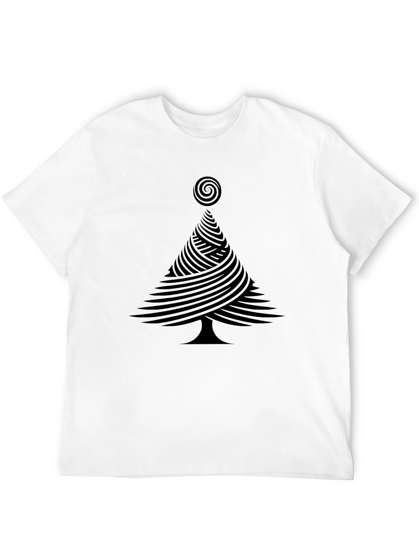 Abstract Christmas Tree Black T-Shirt