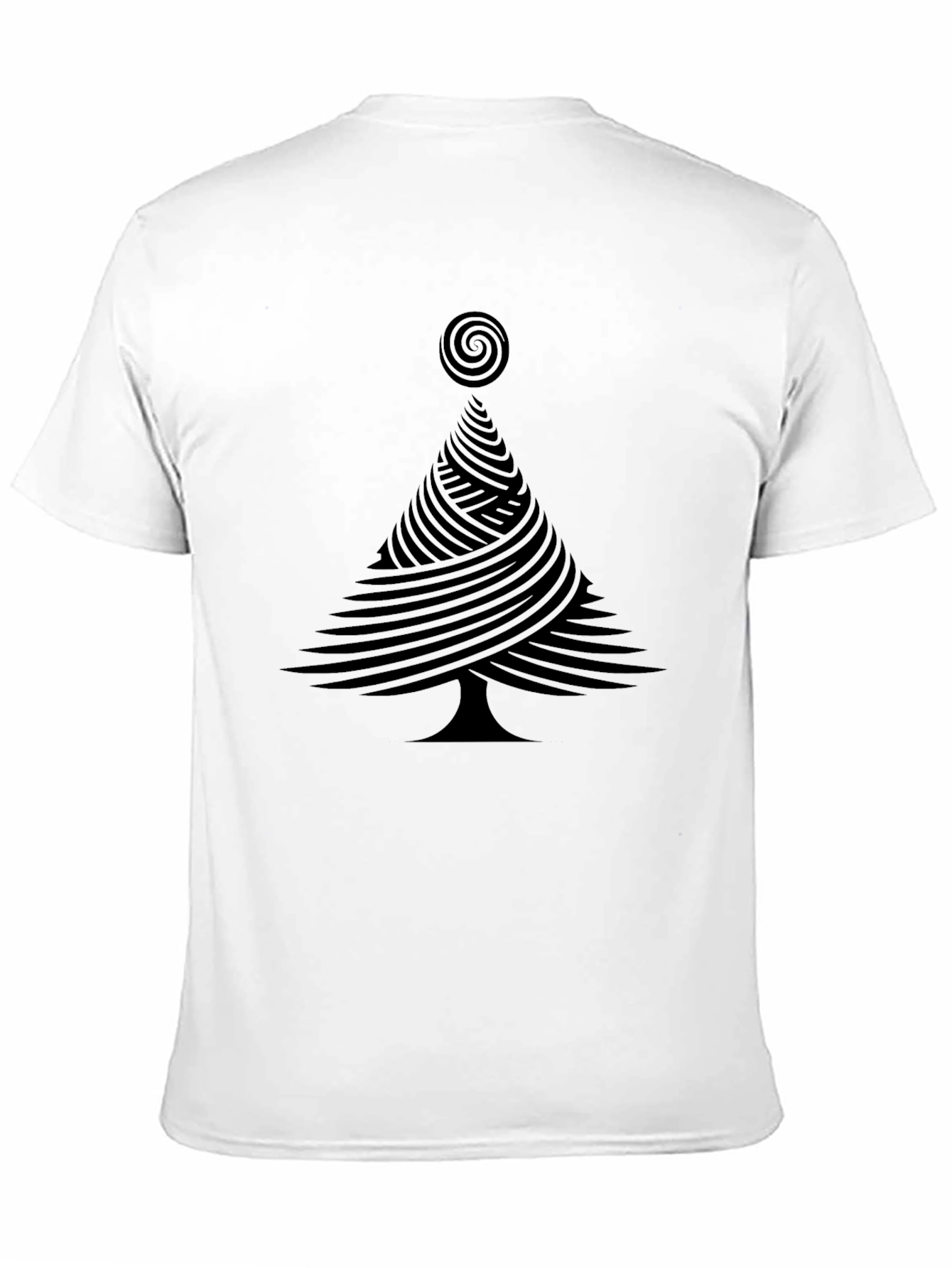 Abstract Christmas Tree Black T-Shirt