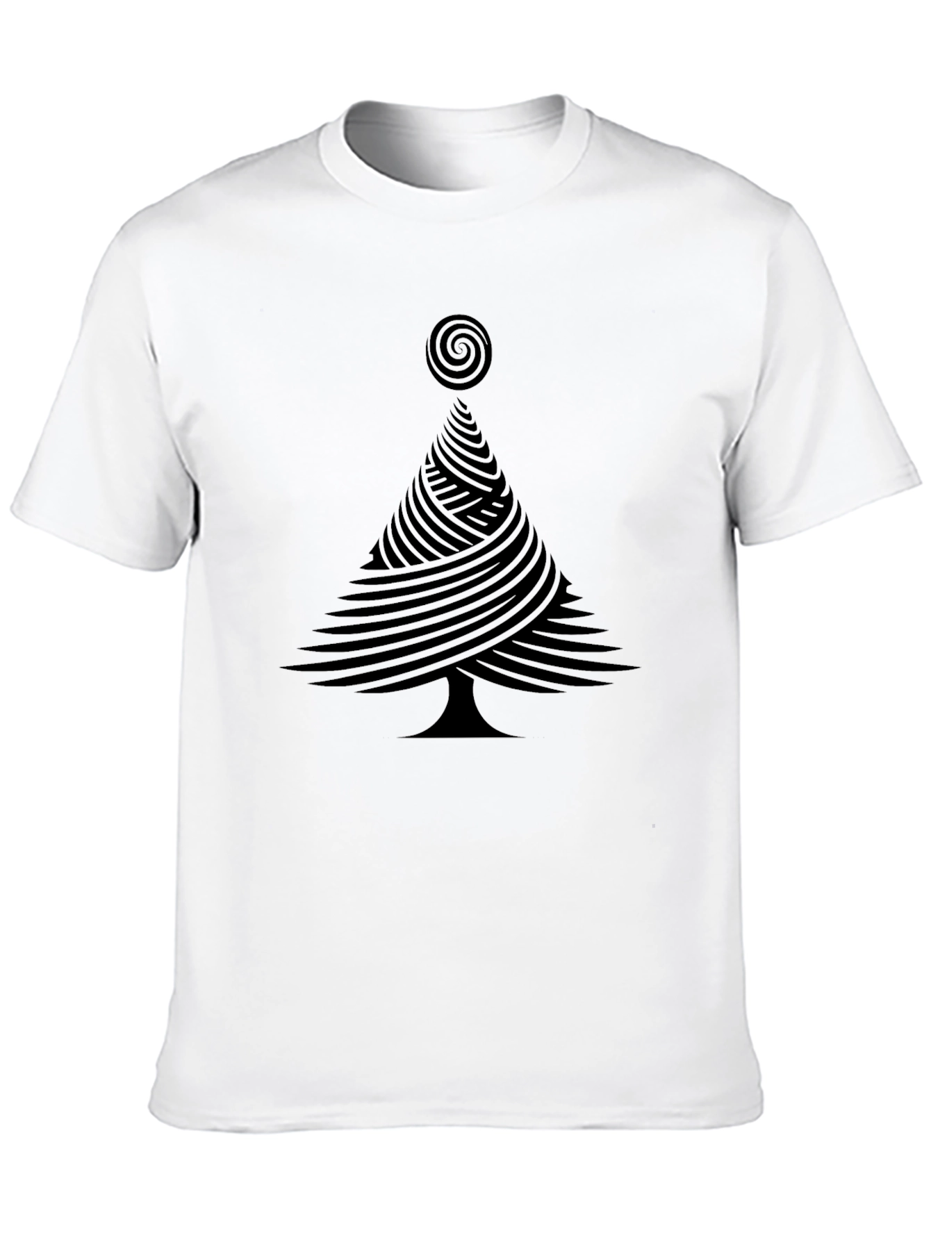 Abstract Christmas Tree Black T-Shirt