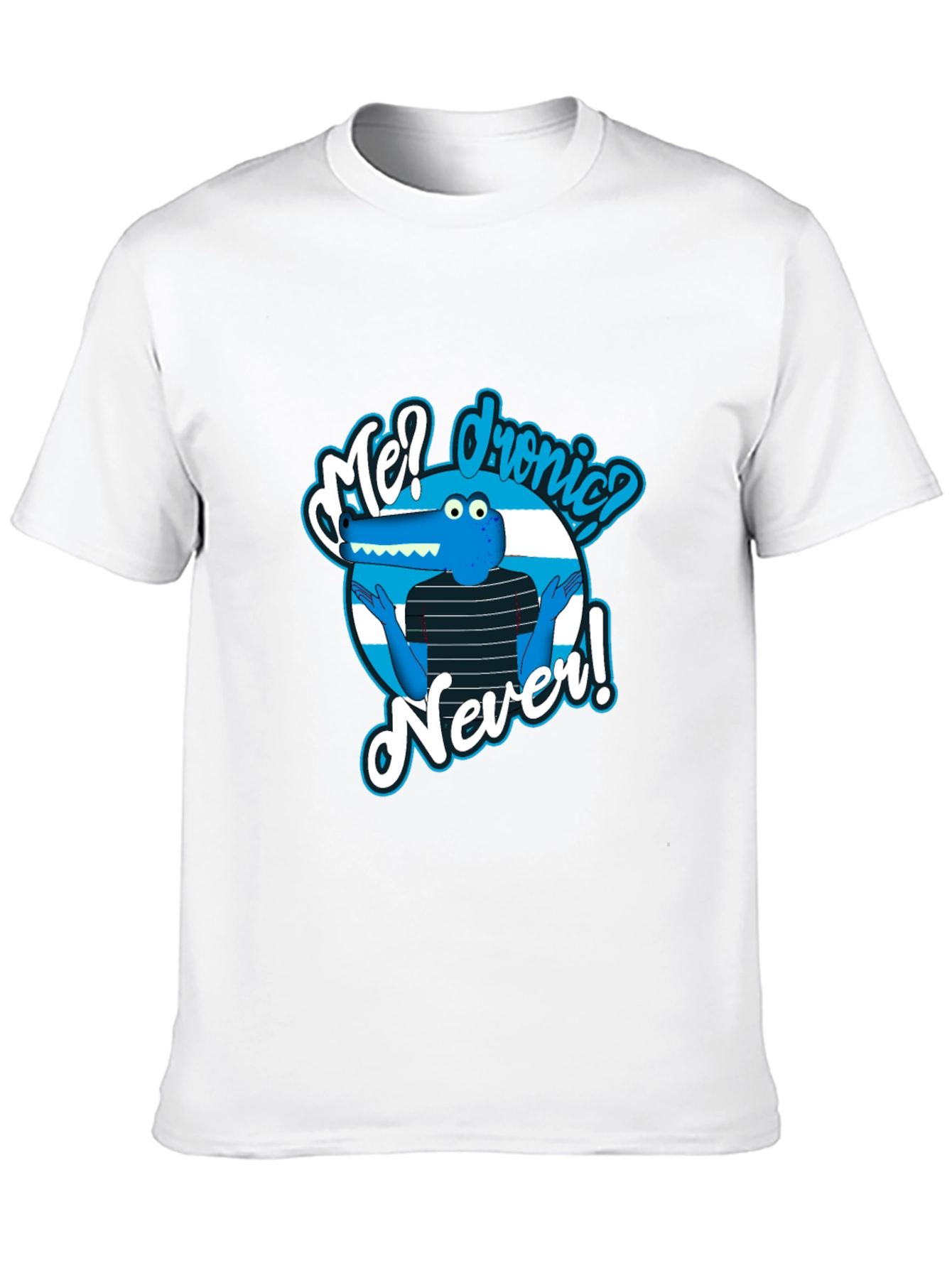Funny Me? dronic? Never! Alligator Graphic Black T-Shirt