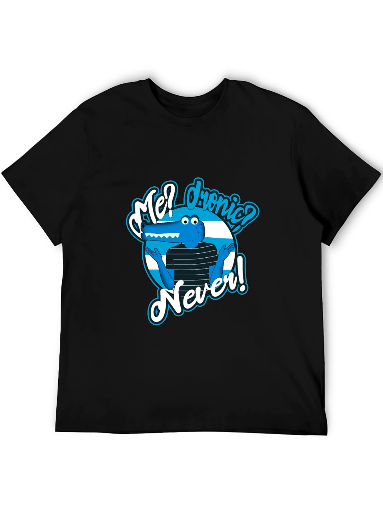 Funny Me? dronic? Never! Alligator Graphic Black T-Shirt
