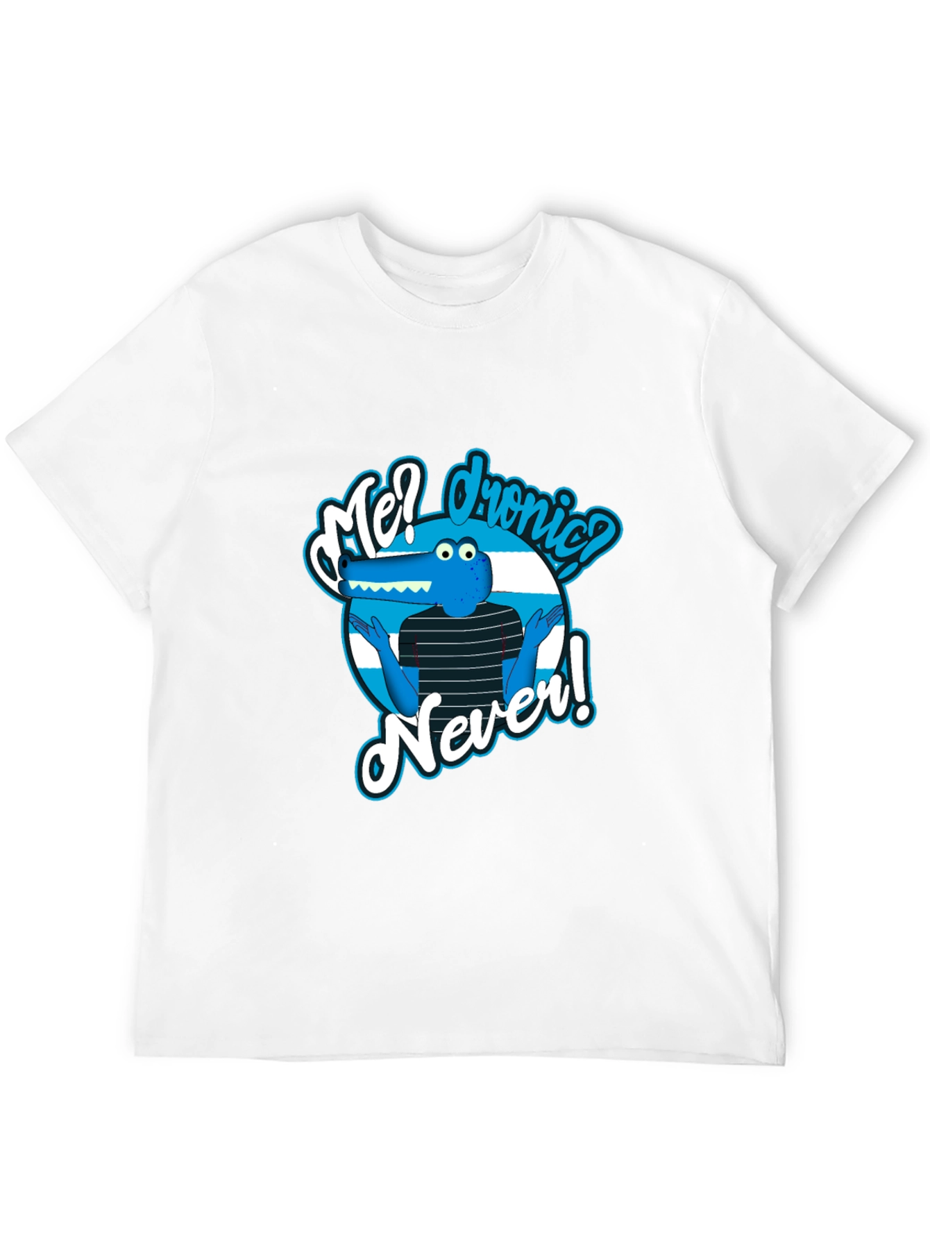 Funny Me? dronic? Never! Alligator Graphic Black T-Shirt
