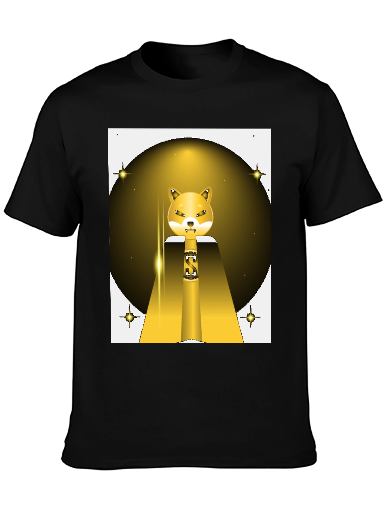 Shiba Inu S Logo T-Shirt - Black Cotton Blend