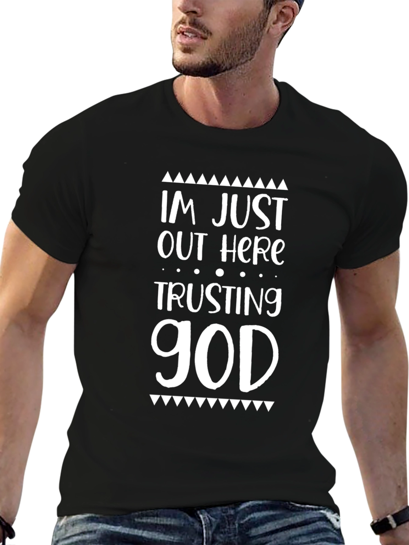 Trusting God Graphic Tee - Casual Black T-Shirt