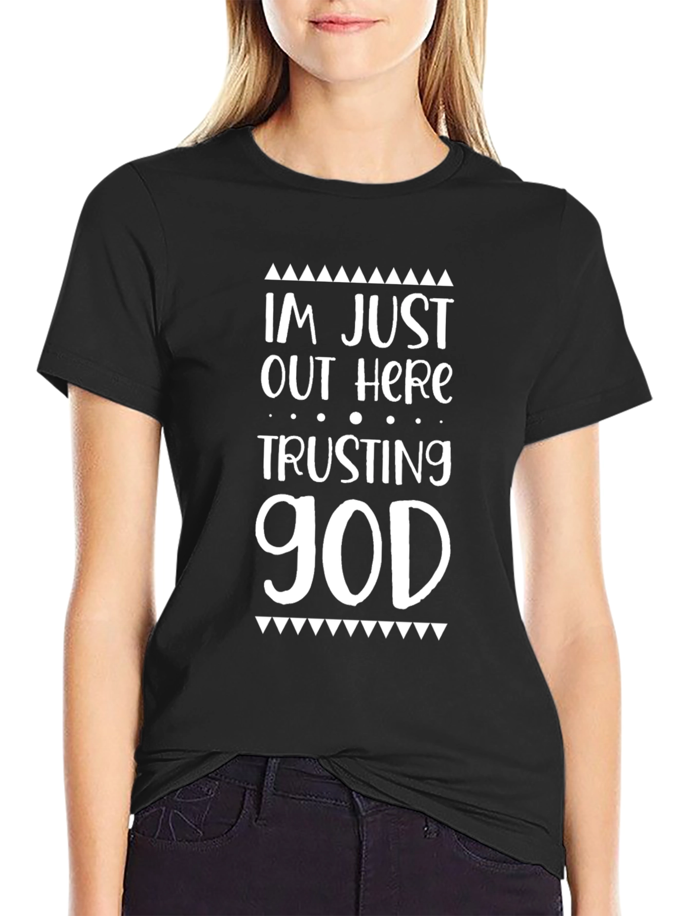 Trusting God Graphic Tee - Casual Black T-Shirt