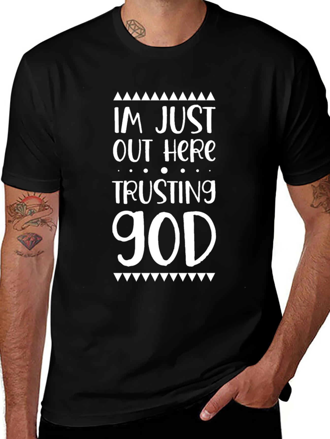 Trusting God Graphic Tee - Casual Black T-Shirt