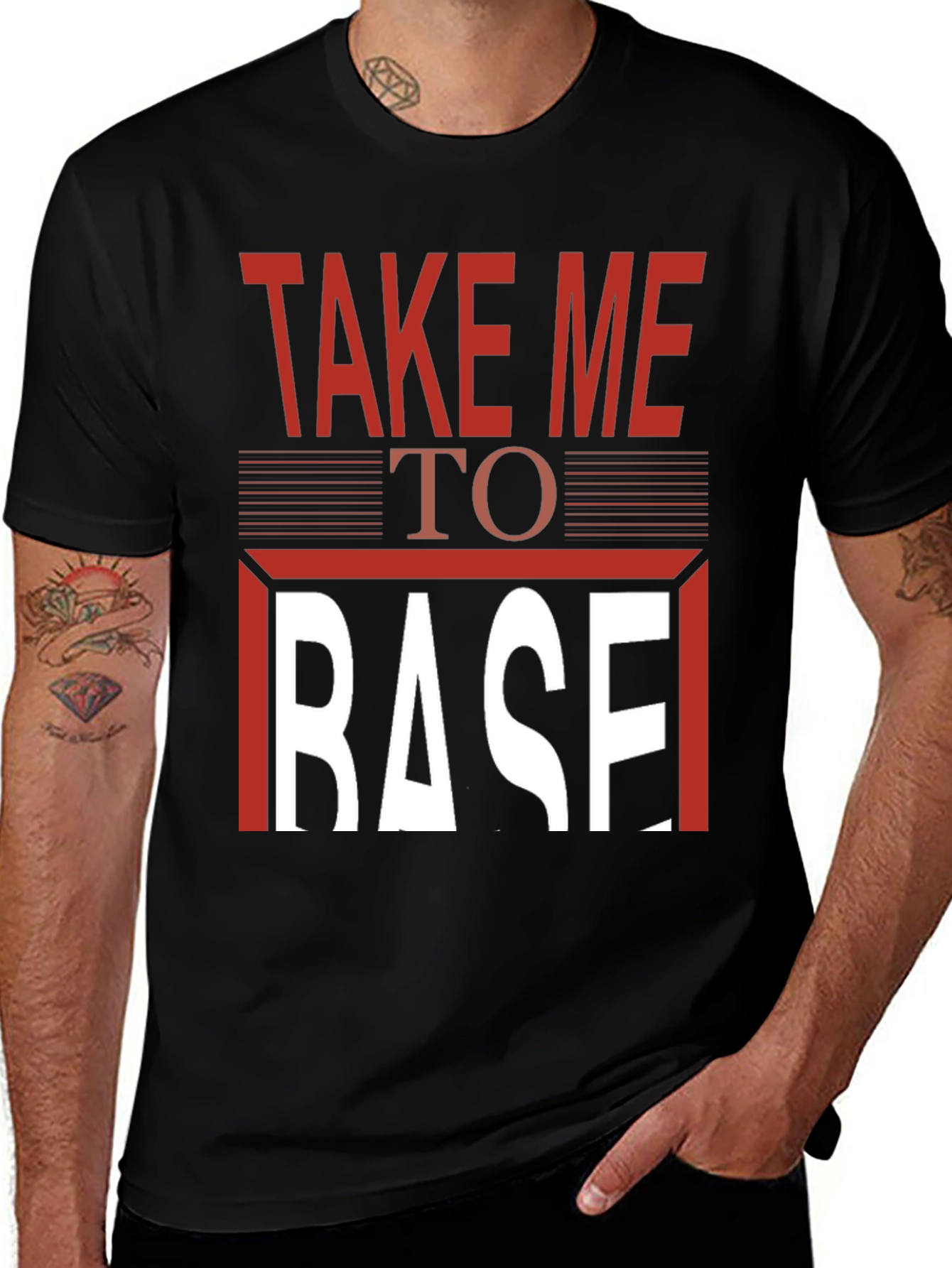 Take Me To Base T-Shirt - Graphic Print Tee