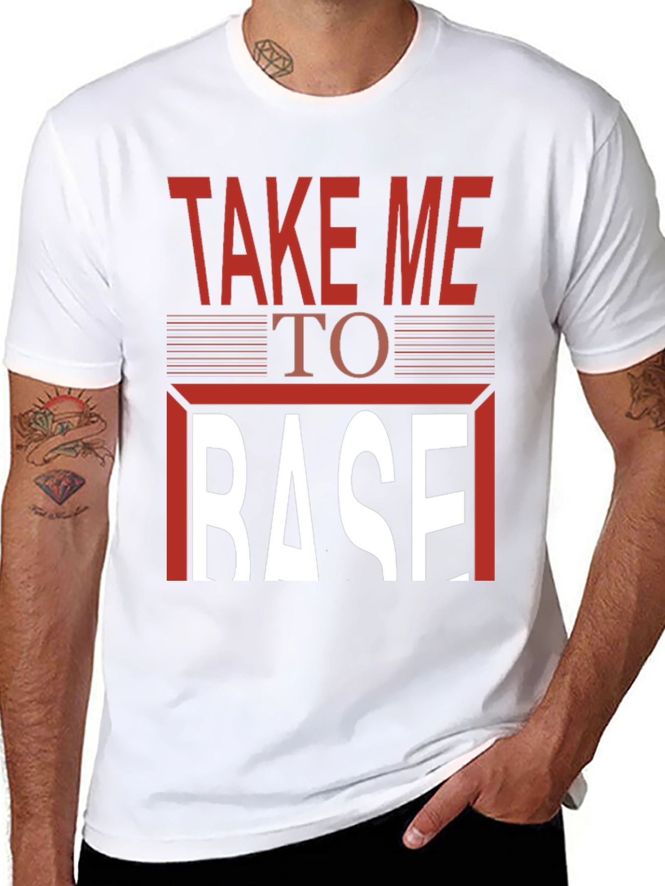 Take Me To Base T-Shirt - Graphic Print Tee