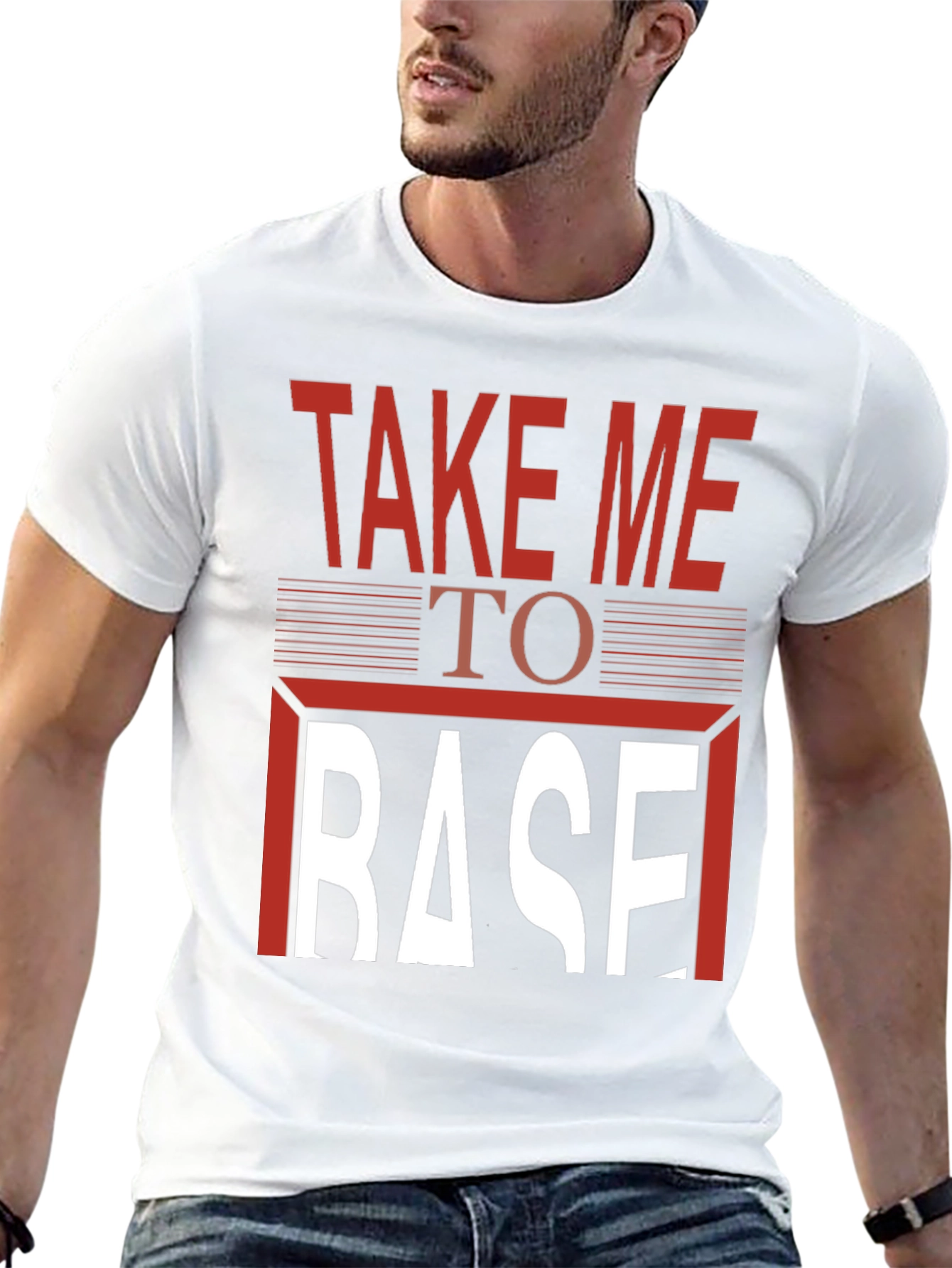 Take Me To Base T-Shirt - Graphic Print Tee