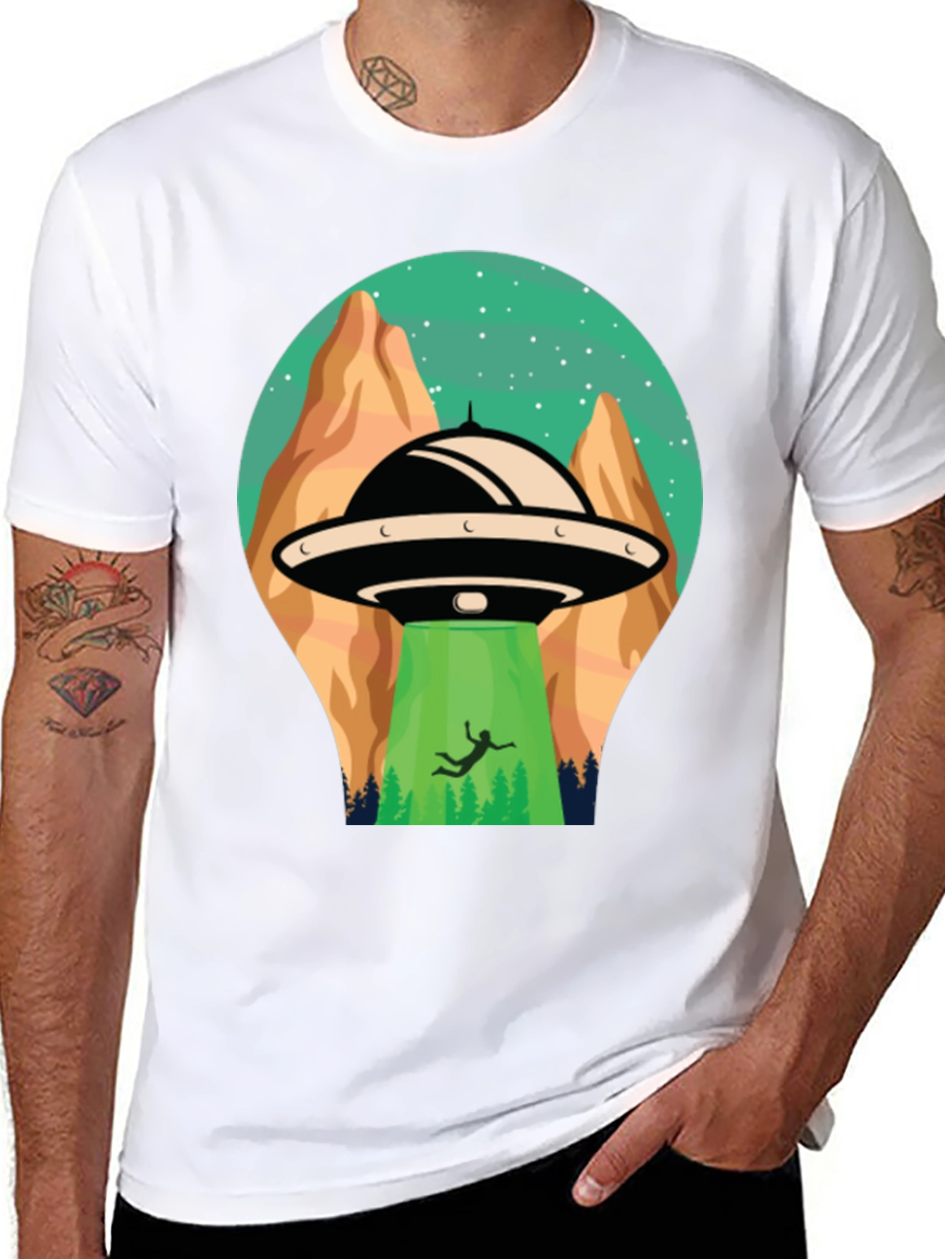 UFO Abduction Graphic T-Shirt
