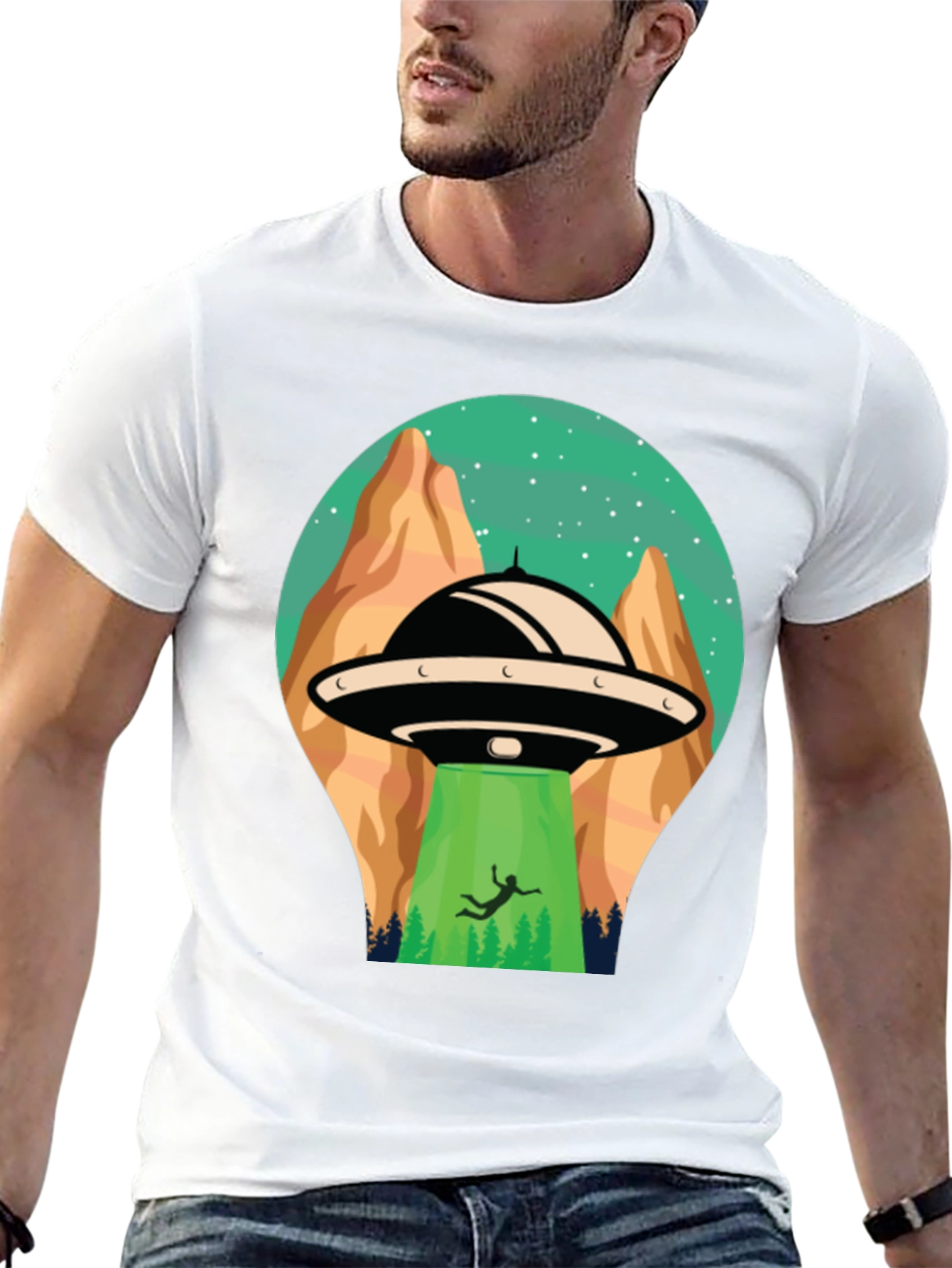 UFO Abduction Graphic T-Shirt