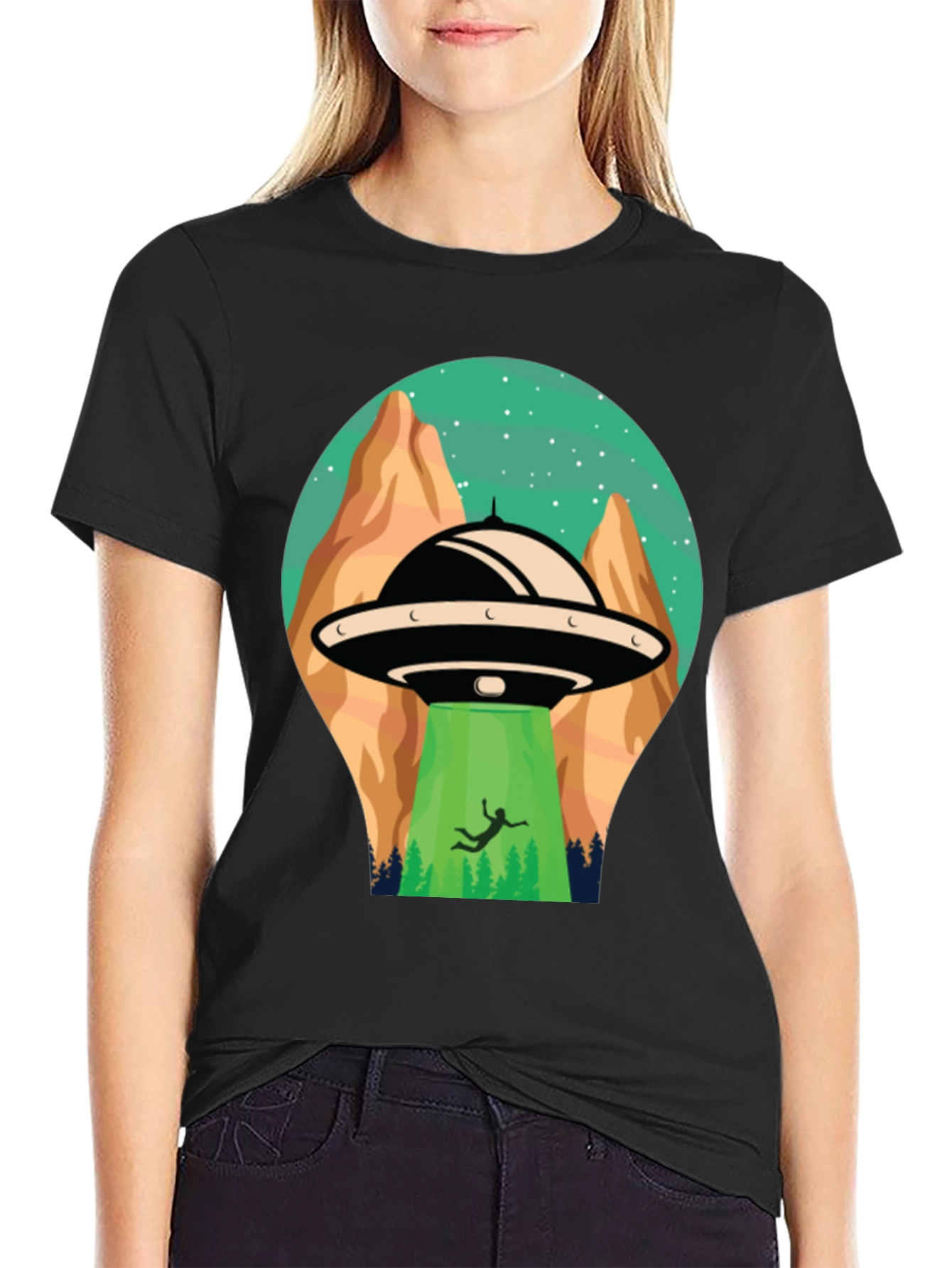 UFO Abduction Graphic T-Shirt