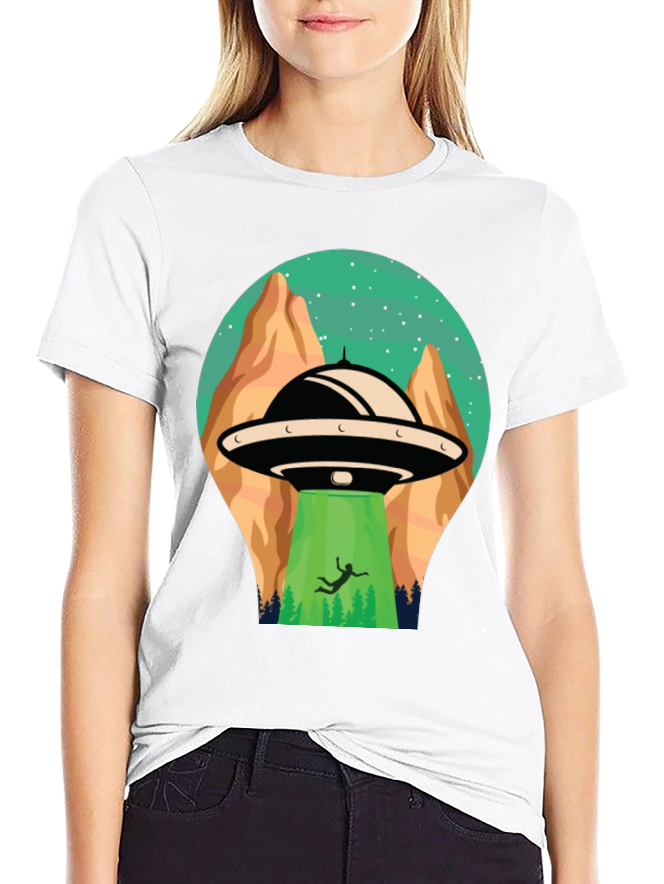 UFO Abduction Graphic T-Shirt