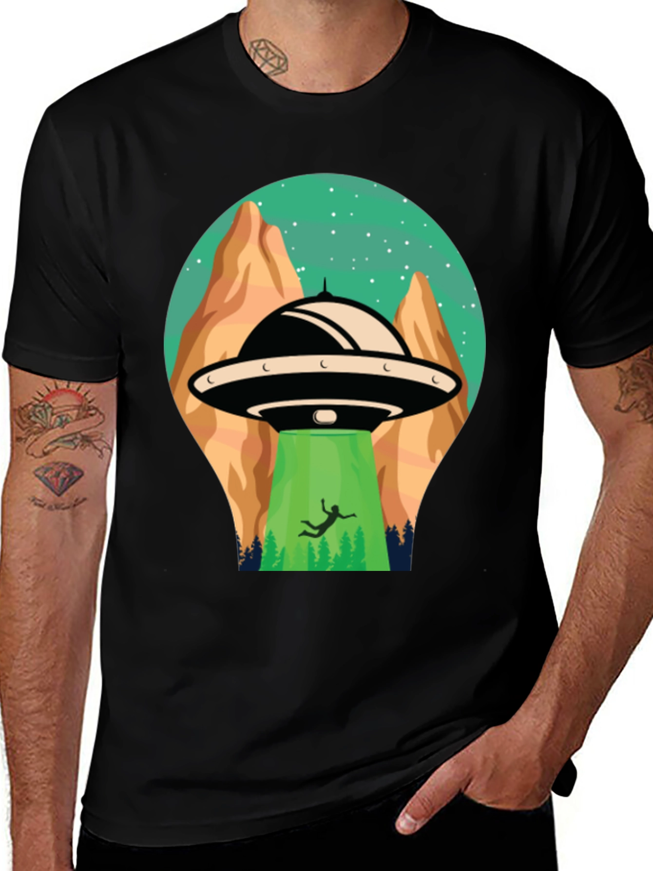 UFO Abduction Graphic T-Shirt