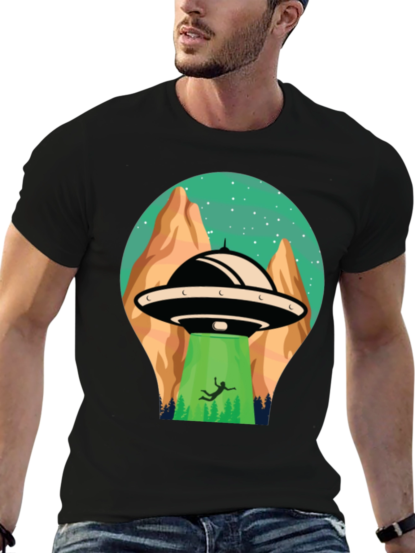 UFO Abduction Graphic T-Shirt