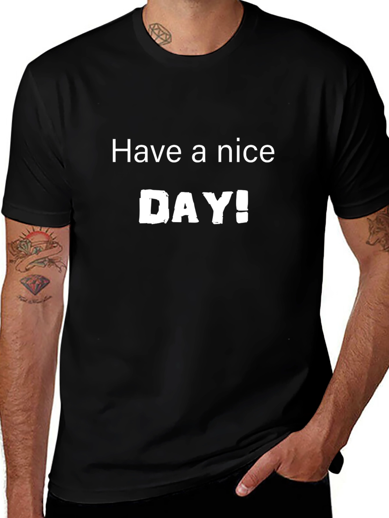Have A Nice Day Black Graphic Tee