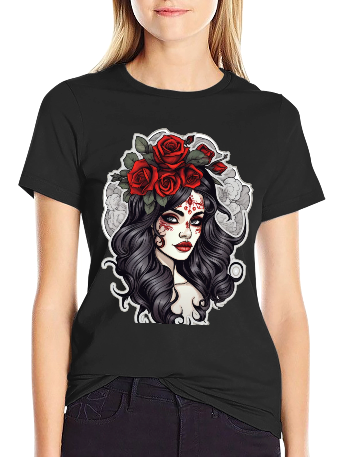 Day of the Dead Rose Crown Graphic Tee