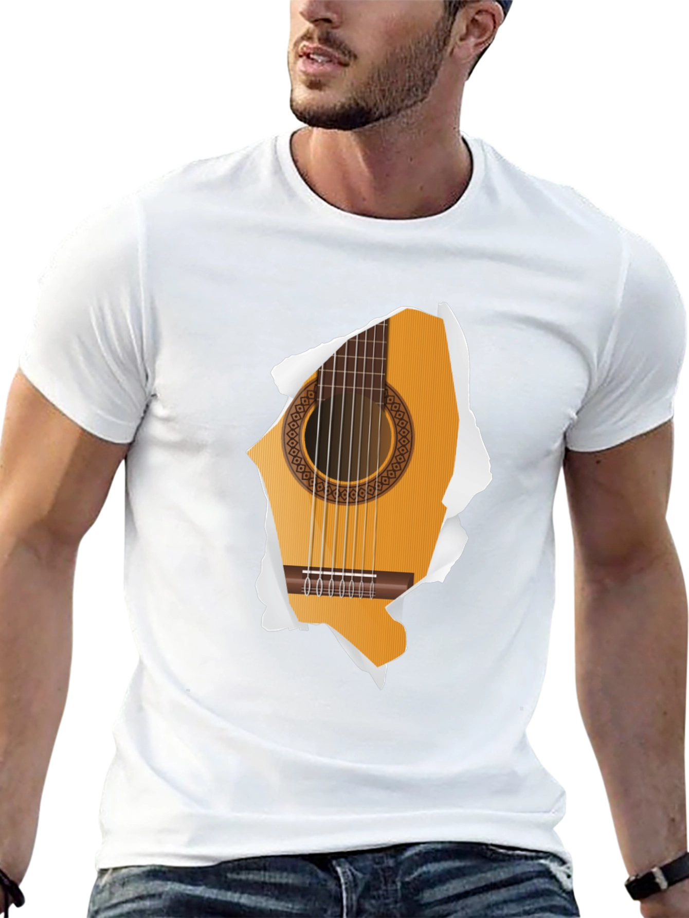 Guitar Ripped T-Shirt - Music Lover Tee