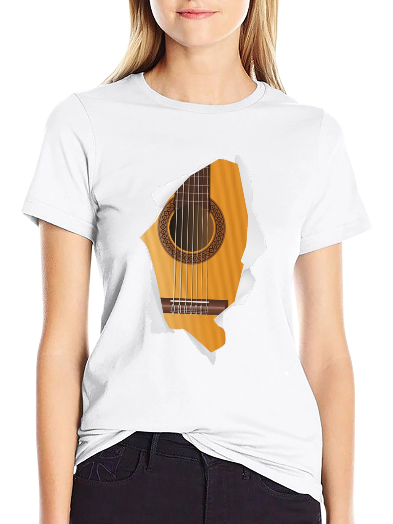 Guitar Ripped T-Shirt - Music Lover Tee