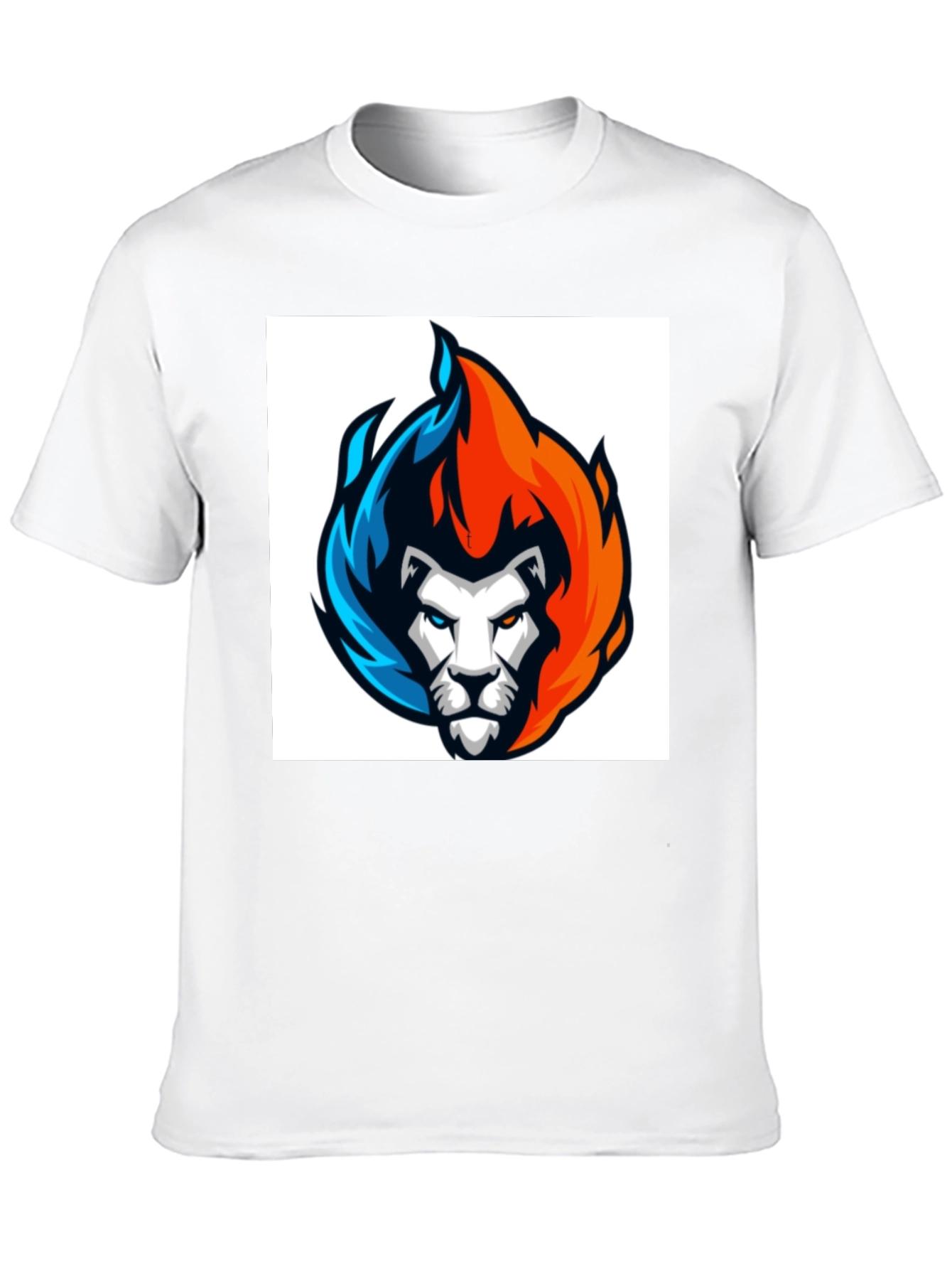 Fiery Lion Graphic Tee - Black Cotton Blend