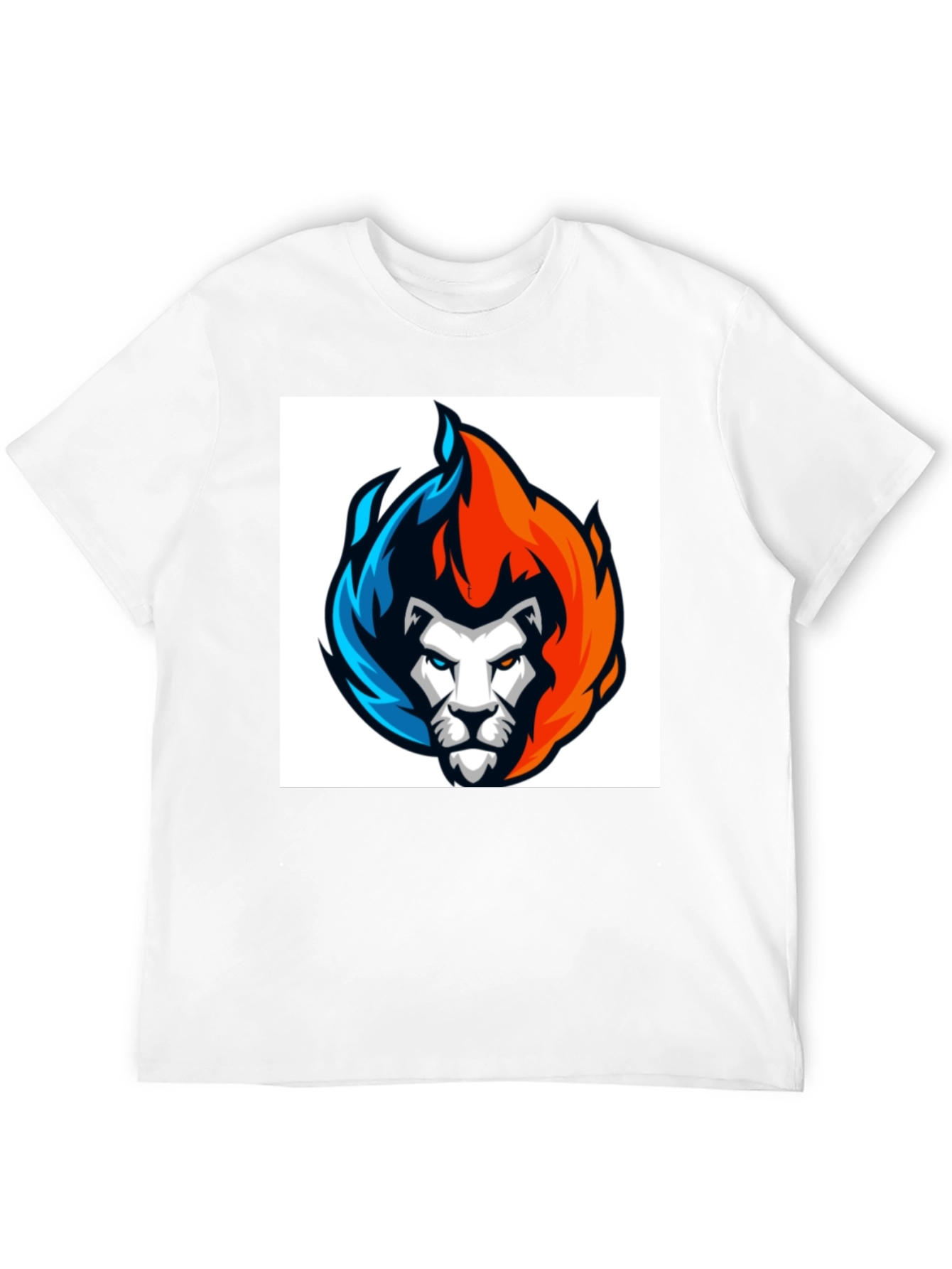 Fiery Lion Graphic Tee - Black Cotton Blend