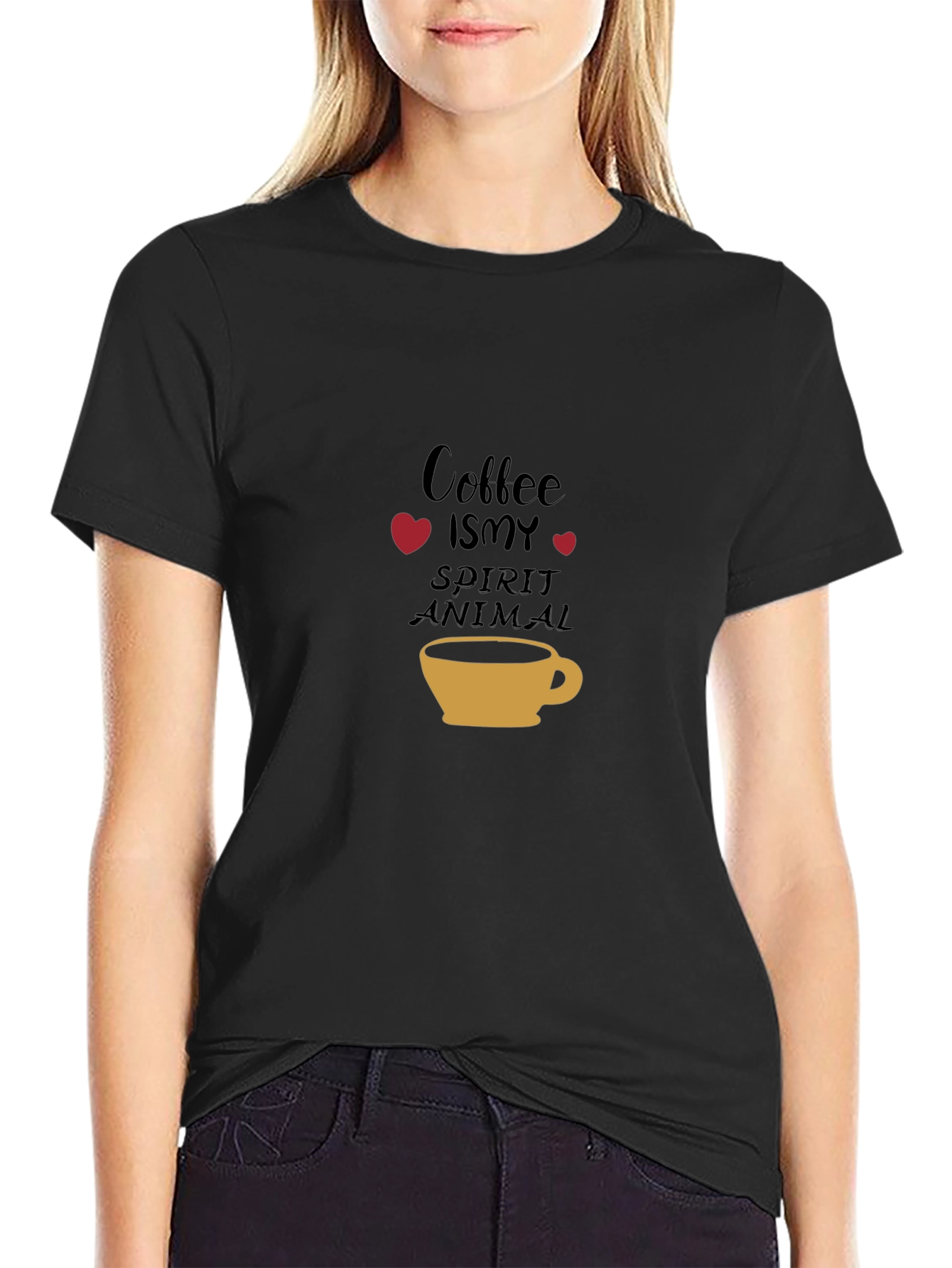 Coffee is my Spirit Animal Black Tee