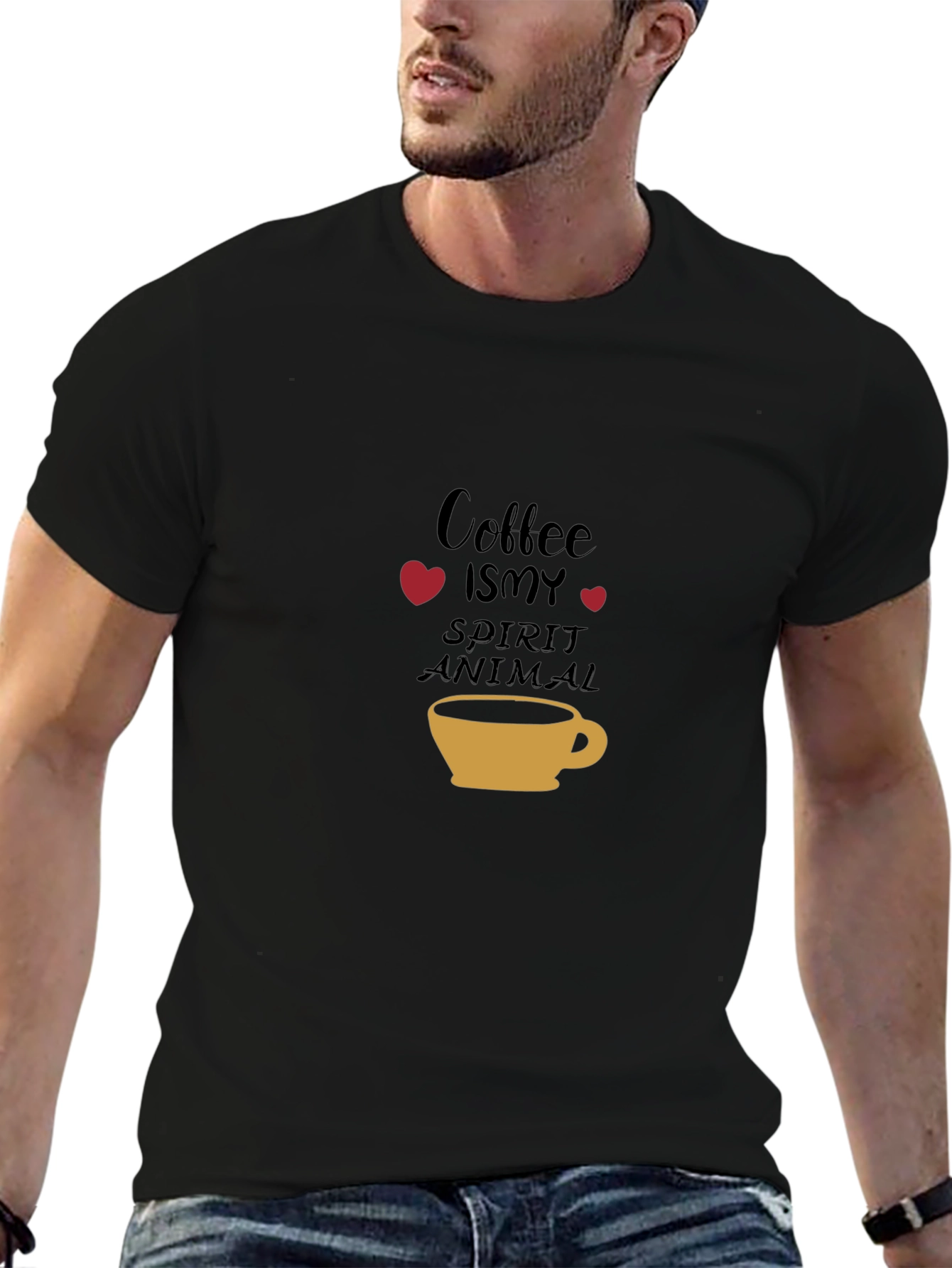 Coffee is my Spirit Animal Black Tee