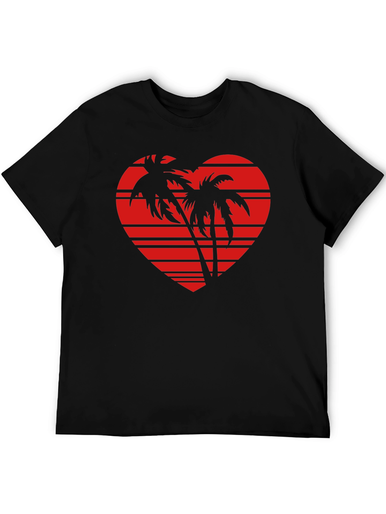 Tropical Heart Palm Tree Graphic Tee
