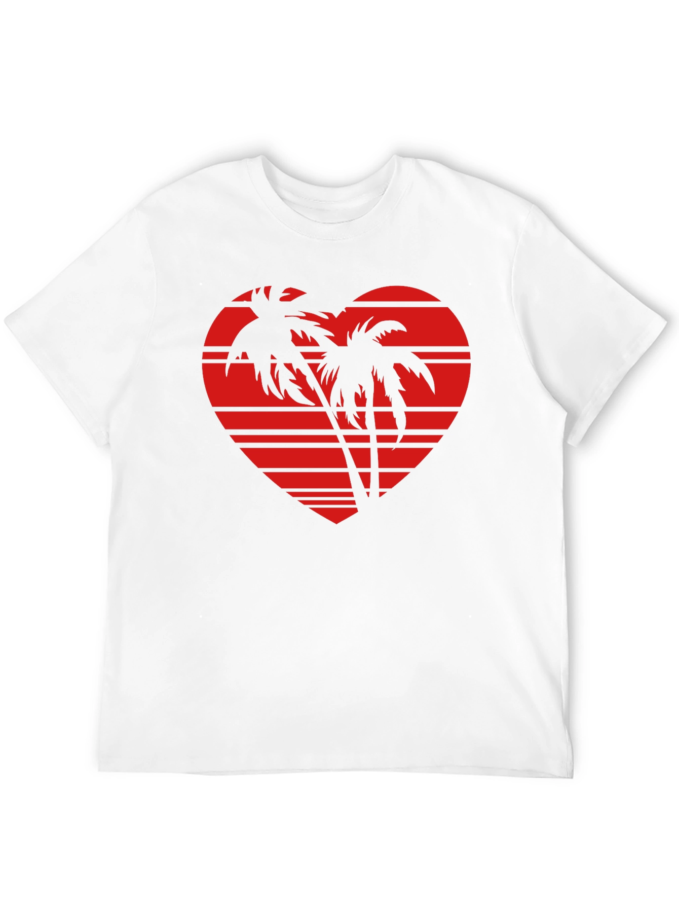 Tropical Heart Palm Tree Graphic Tee