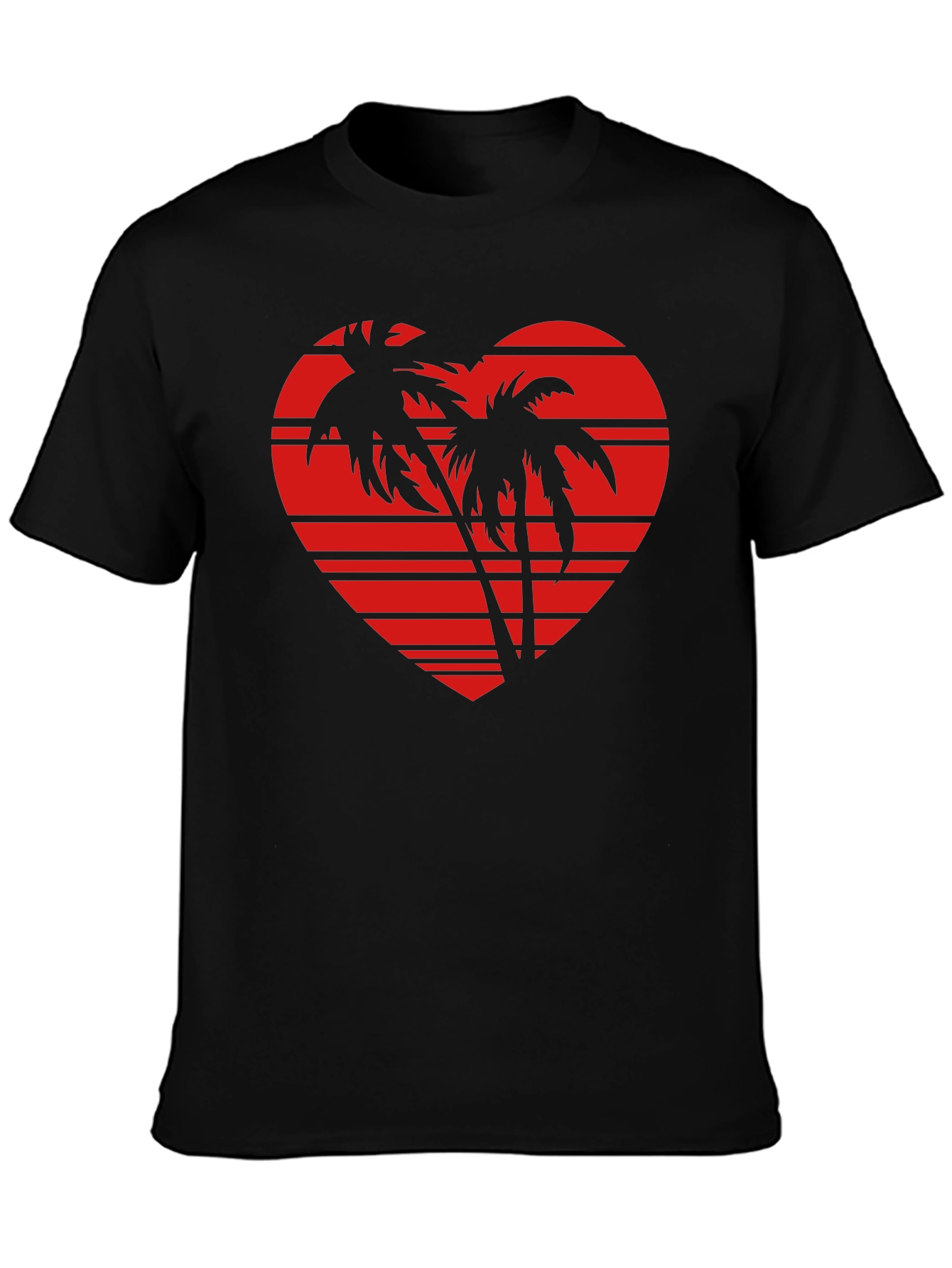 Tropical Heart Palm Tree Graphic Tee